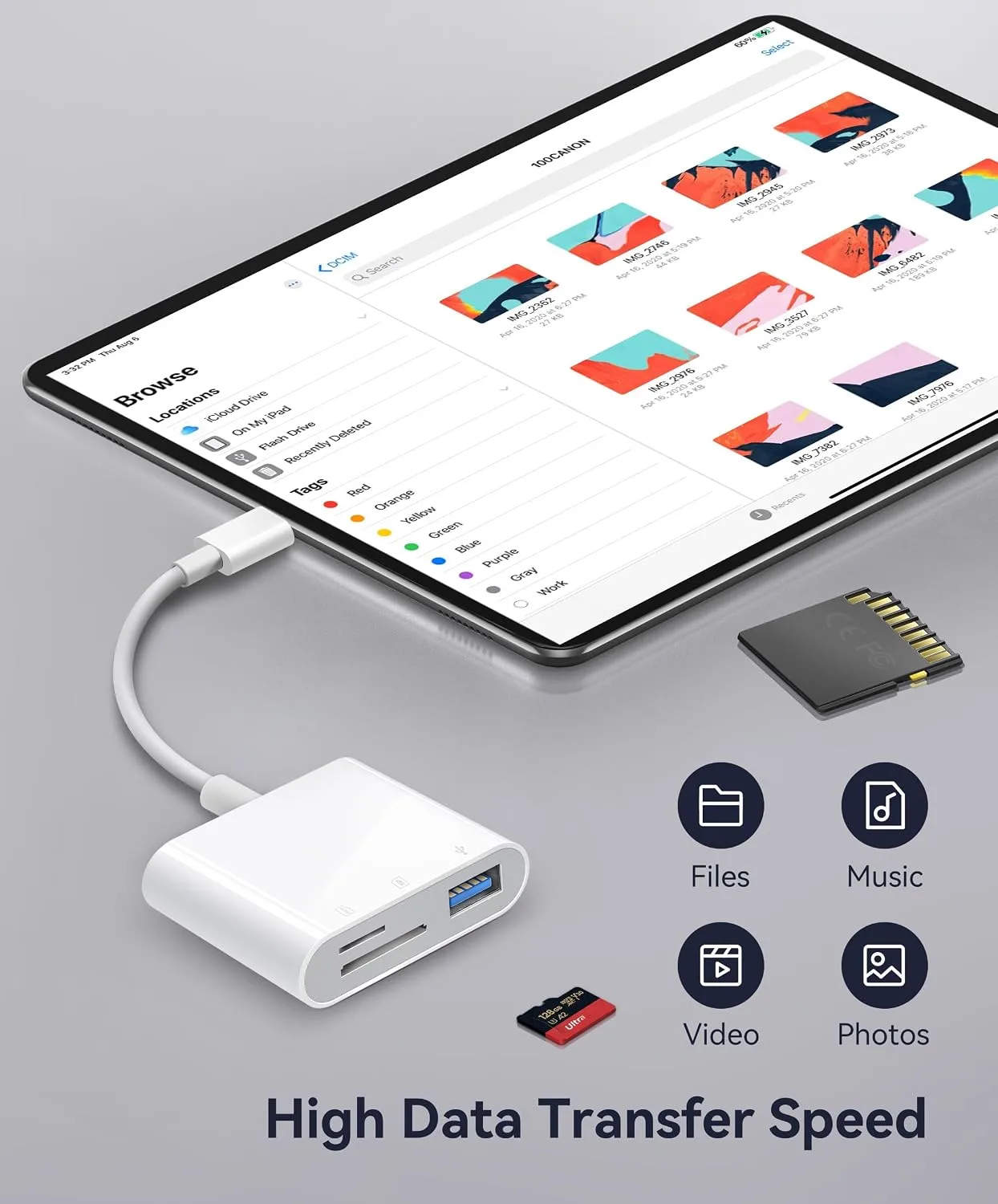 WNXSLOAD USB-C SD Card Reader, Memory Card Reader for Micro SD/SD Cards, Type C SD Adapter Compatible with iPhone 15 16, Samsung Galaxy, MacBook, iPad and More USB C Devices - 3 Slots