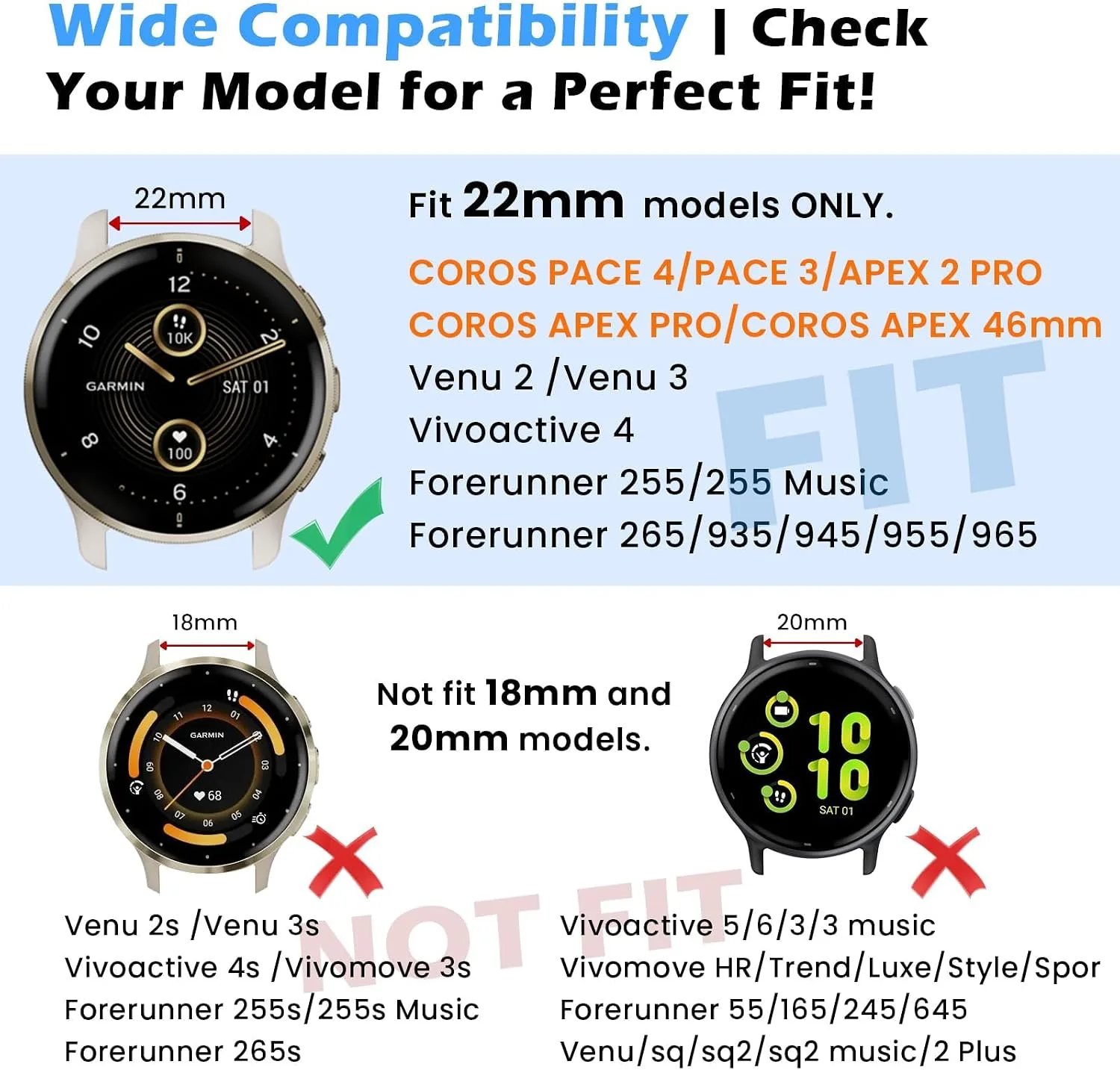 Yeahxing Band Compatible with Coros Pace 4/3 Apex 2 Pro/Apex Pro - Stretchy