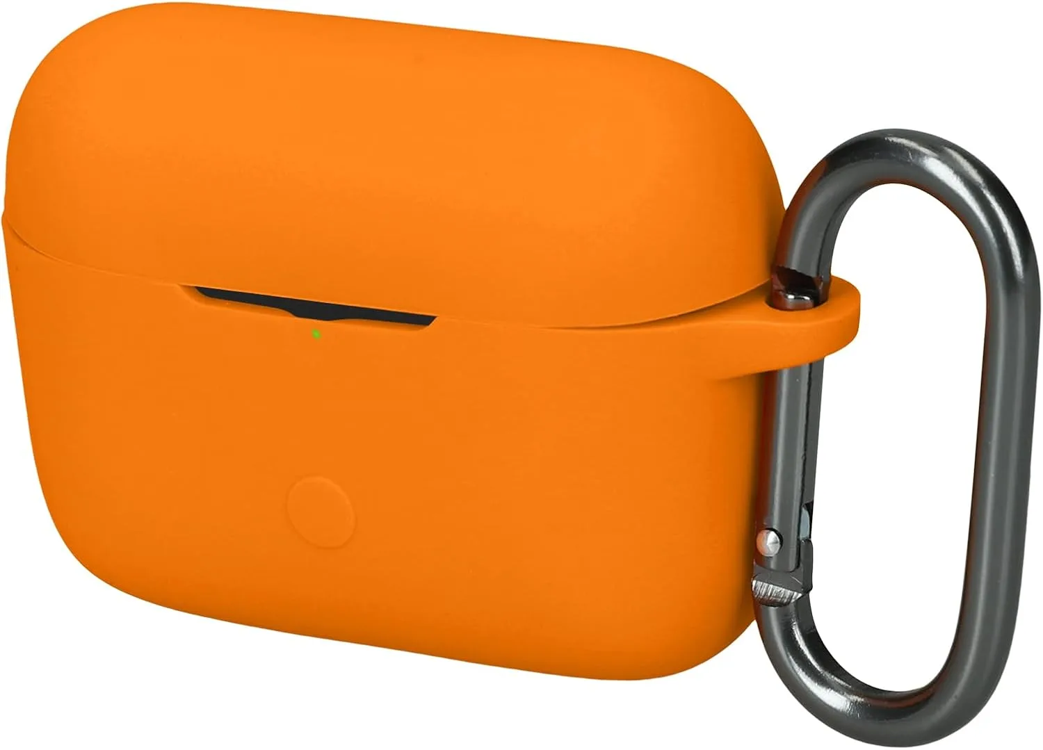 kwmobile Cover for Marshall Motif II ANC Case - Silicone Cover for Earbuds Charging Case - Protective Headphone Holder with Carabiner Clip - Orange