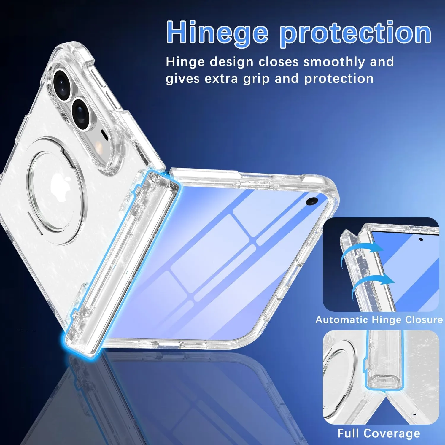 Casetego for iPhone Duo Case Magnetic,with Screen Protector,Clear