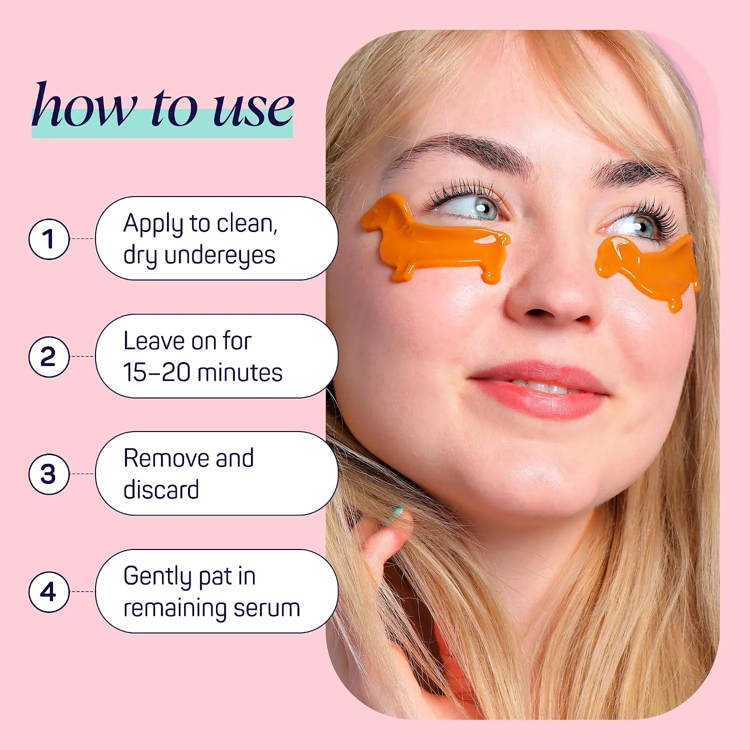 SpaLife So Fetch Hydrogel Under Eye Patches for Dark Circles | Dachshund Under Eye Patches for Puffy Eyes | Weiner Dog Undereye Bags and Puffiness Removal | Boo Basket Stuffers | 8 Pairs