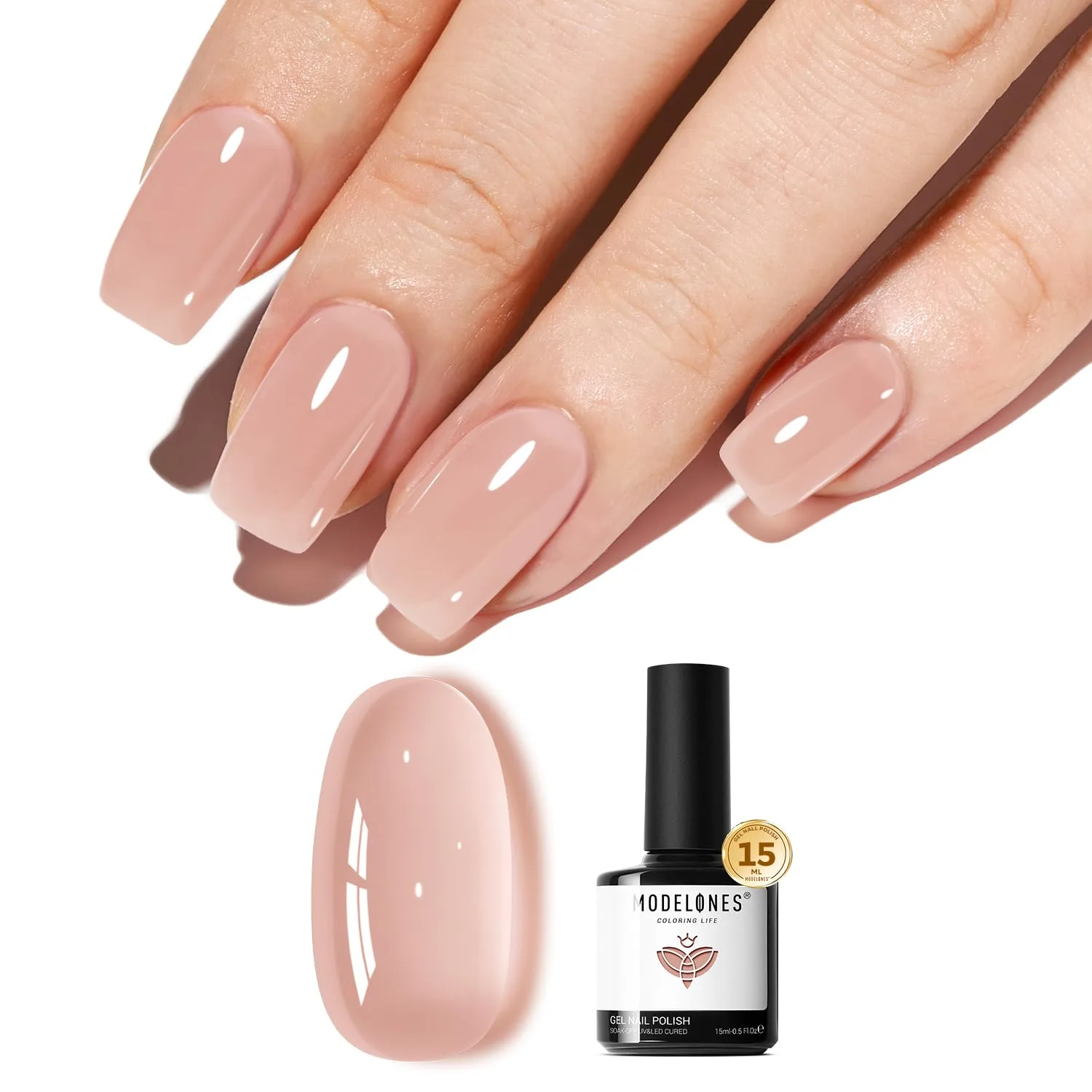 modelones Nude Gel Polish Jelly Natural Pink Gel Nail Polish