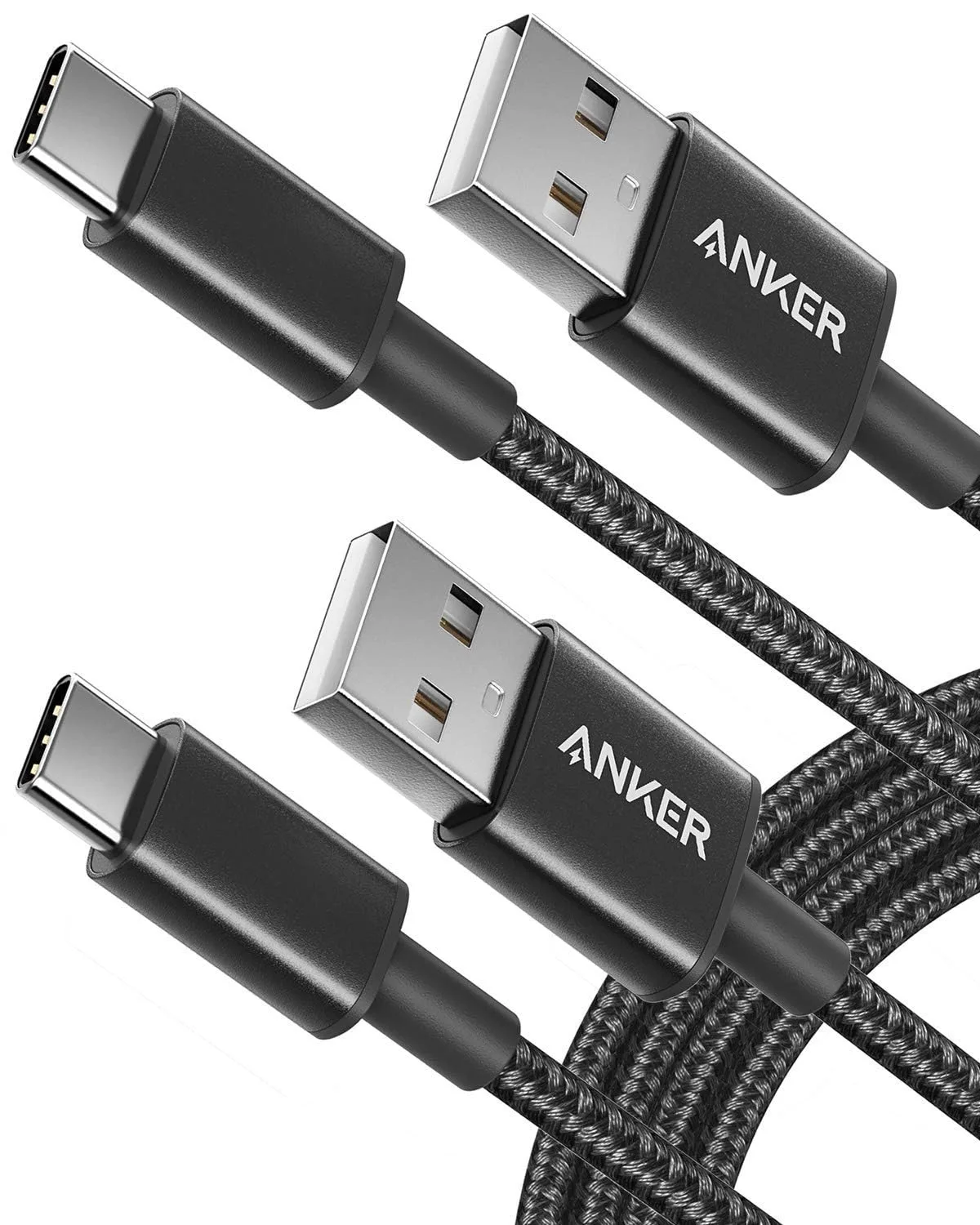 Anker USB A to USB C Cable, USB to USB C Cable (2-Pack, 6 ft, Black)