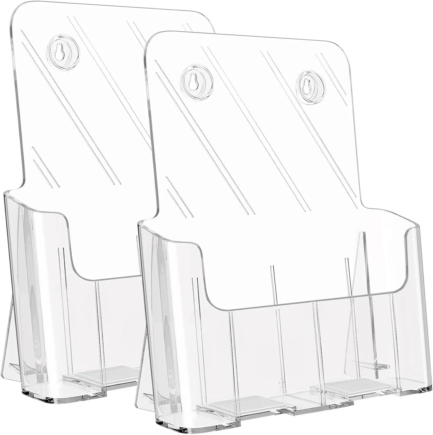KTRIO Acrylic Brochure Holder 8.5 x 11, 2 Pack Literature Display Stand