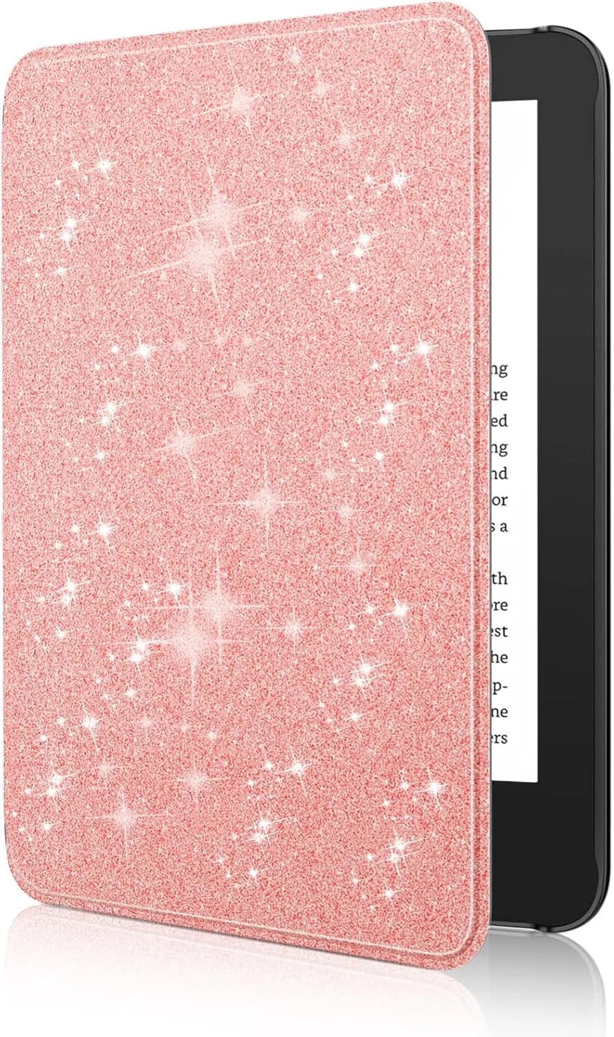 MoKo Case for 6" Amazon Kindle Basic 11th Gen 2024/2022, Glitter Pink