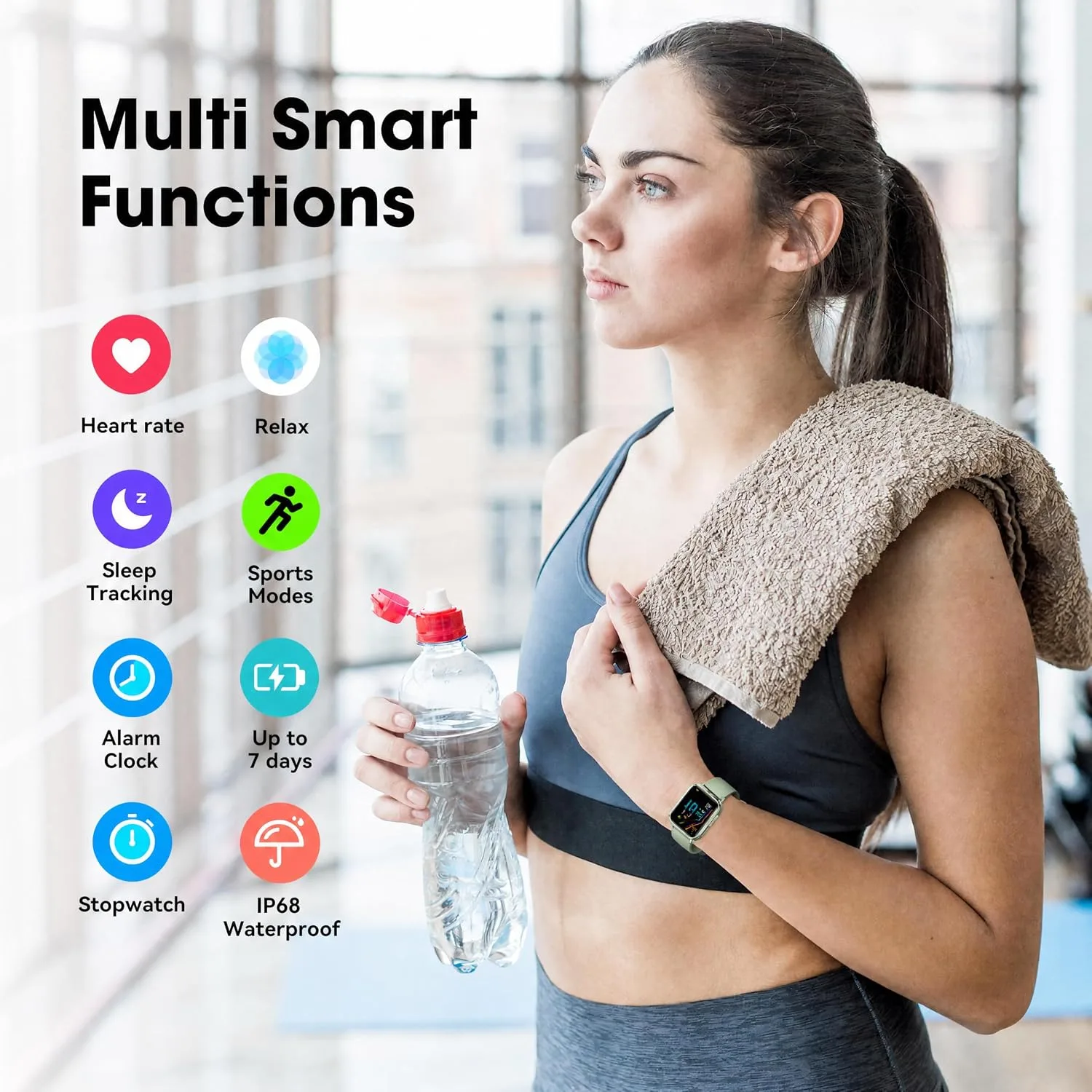 Fitness Tracker Watch with Heart Rate, No App No Phone Required, Pedometer