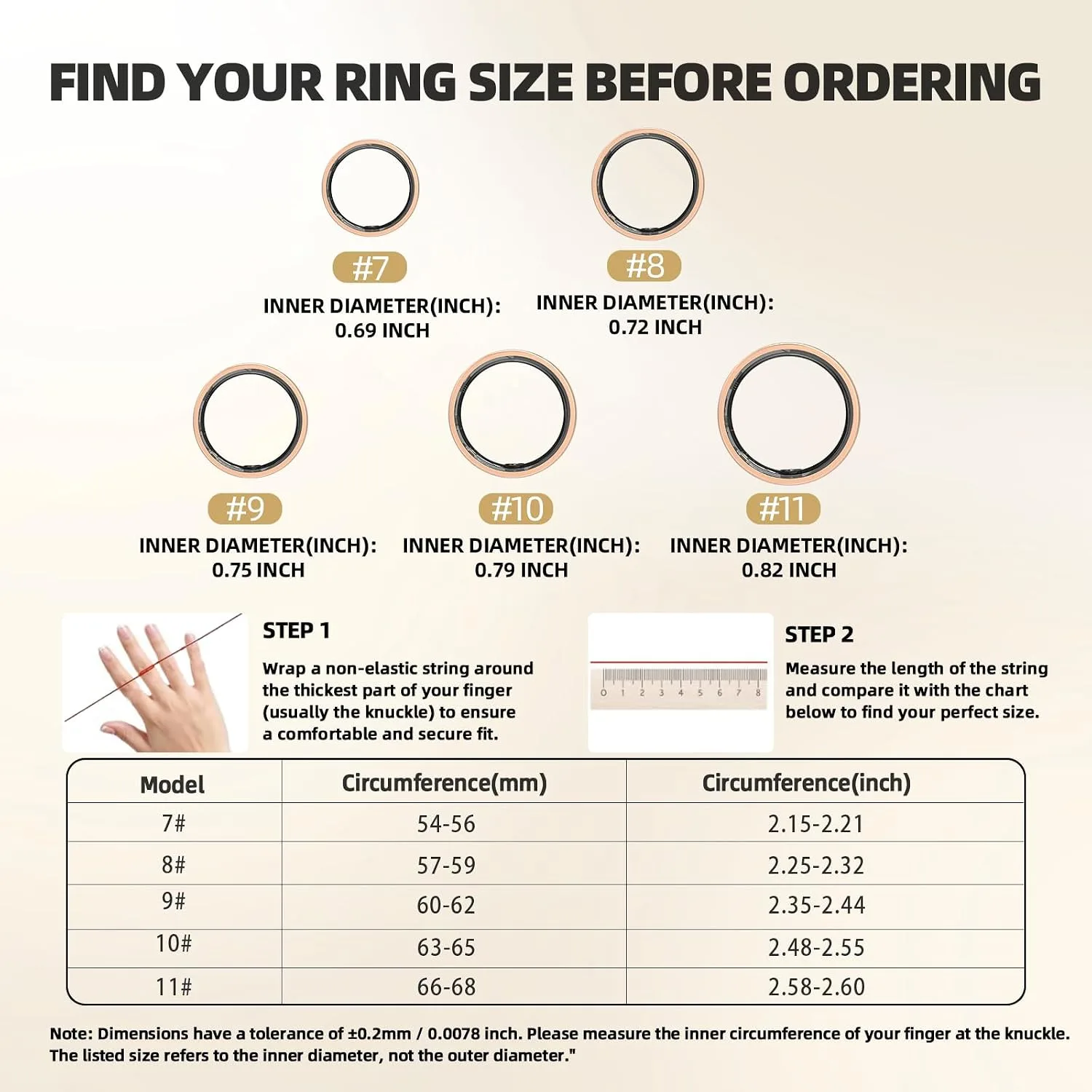 Frosted Glitter Smart Ring, Fitness & Health Tracker for Women Men