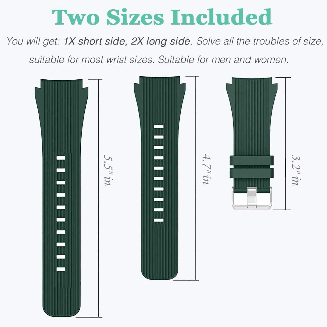 HSWAI Compatible with Samsung Galaxy Watch 46mm Bands/Gear S3 Frontier, Classic Watch Bands/Galaxy Watch 3 Bands 45mm, 22mm Soft Silicone Bands Bracelet Sports Strap for Men & Women.