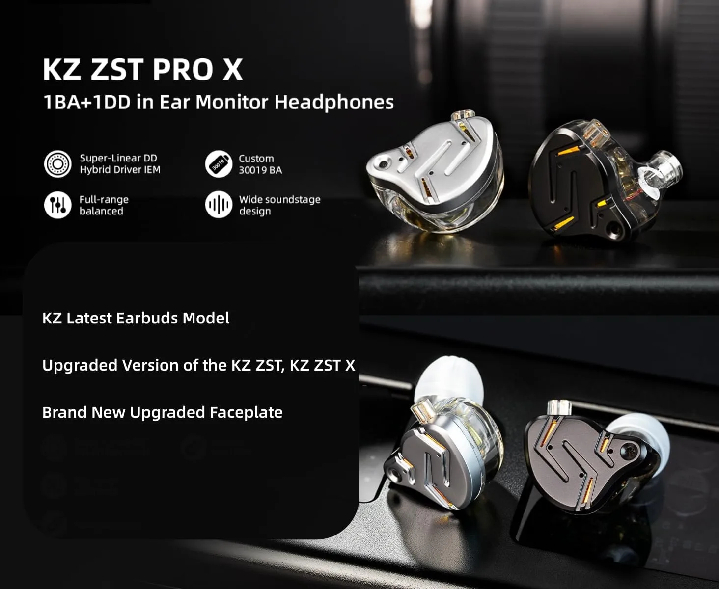 2026 Latest KZ ZST PRO X USB C Wired Headphones Type-C in Ear Monitors, 1BA 1DD Hybrid Driver Gaming Earbuds USB C Wired Earphones, Deep Bass Sound IEM for Gaming Music Video (USBC with mic, Silver)