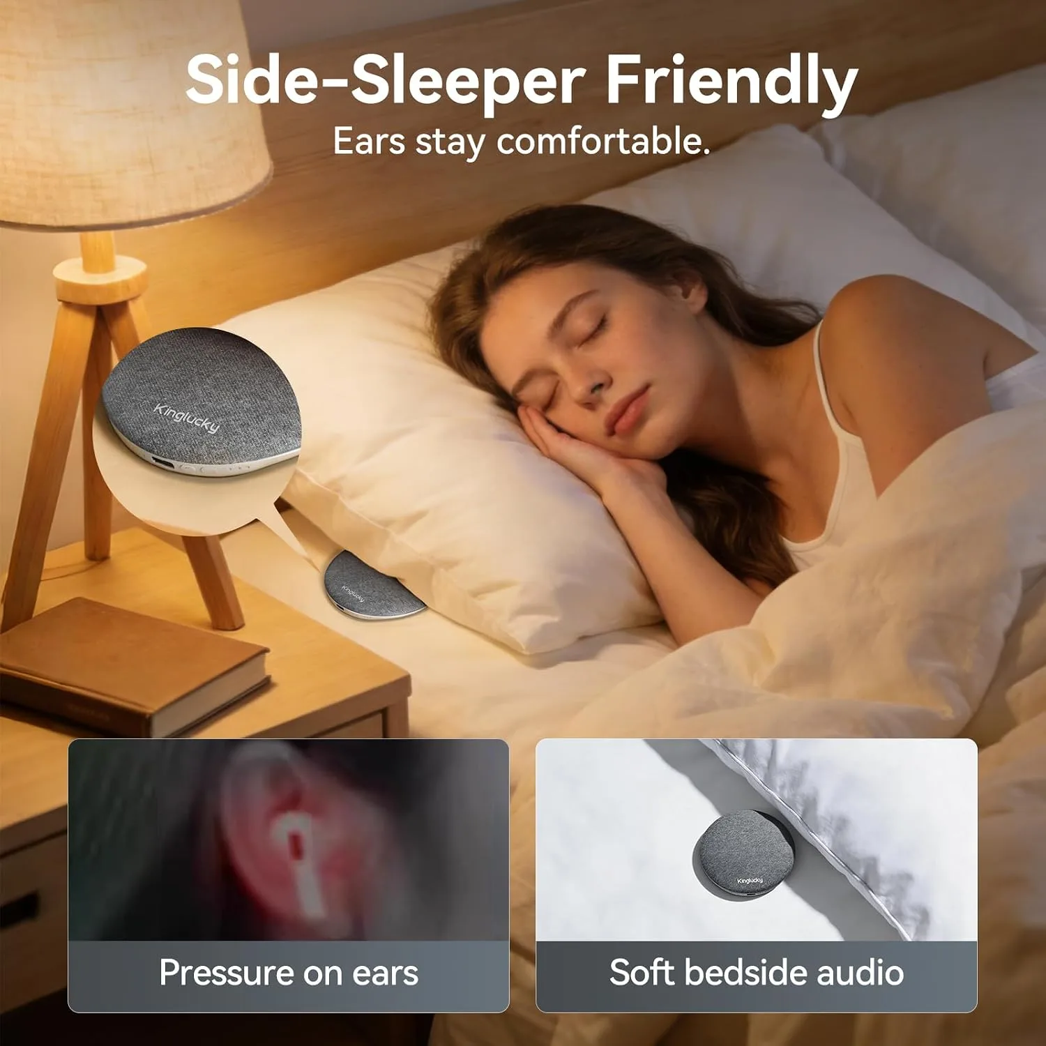 Kinglucky X50 Pillow Speaker, Privacy Listening for Side Sleeper