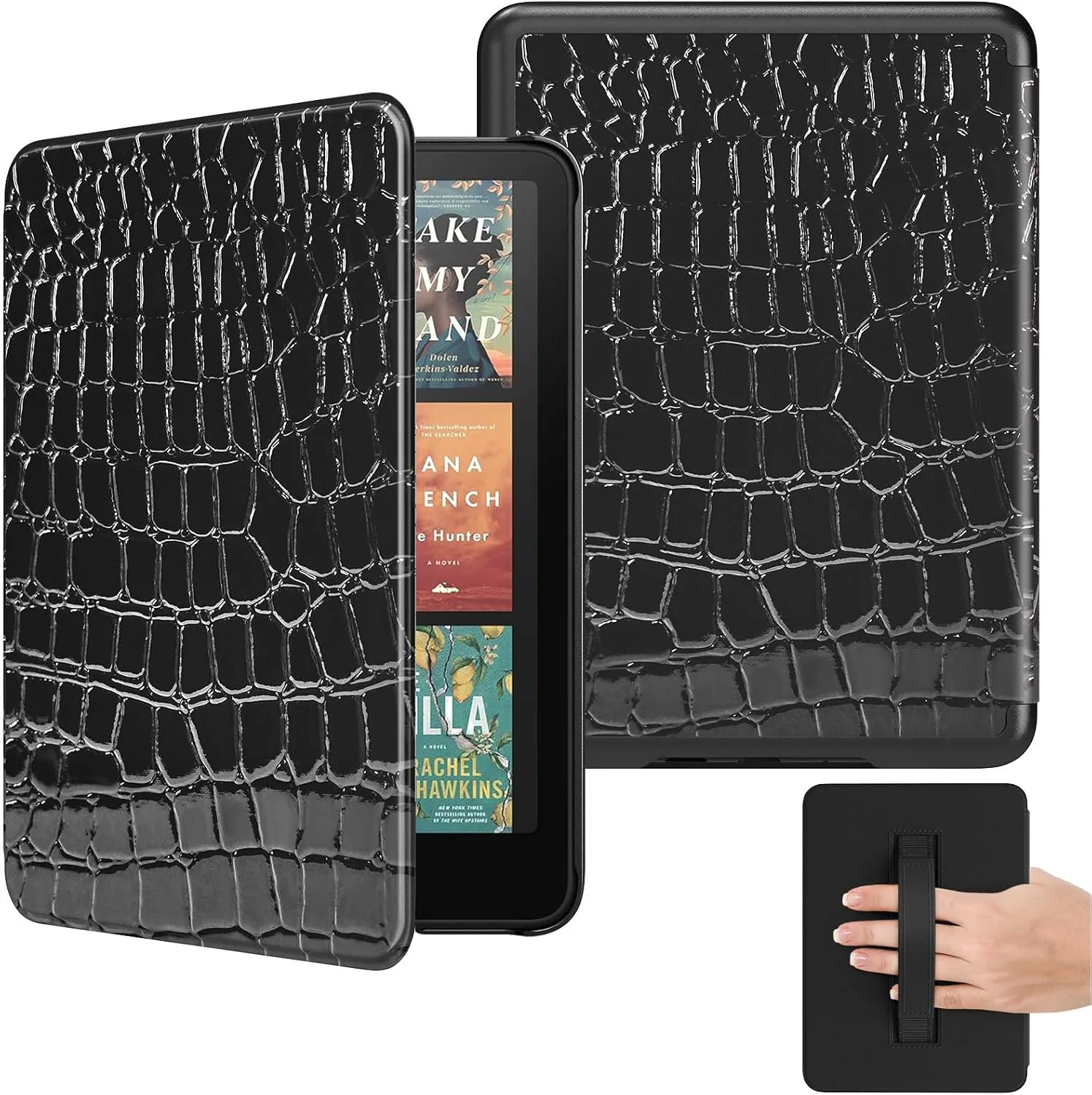 MoKo Case for 7" Ebook Reader(12th Gen 2024) and E-Reader, Crocodile Black
