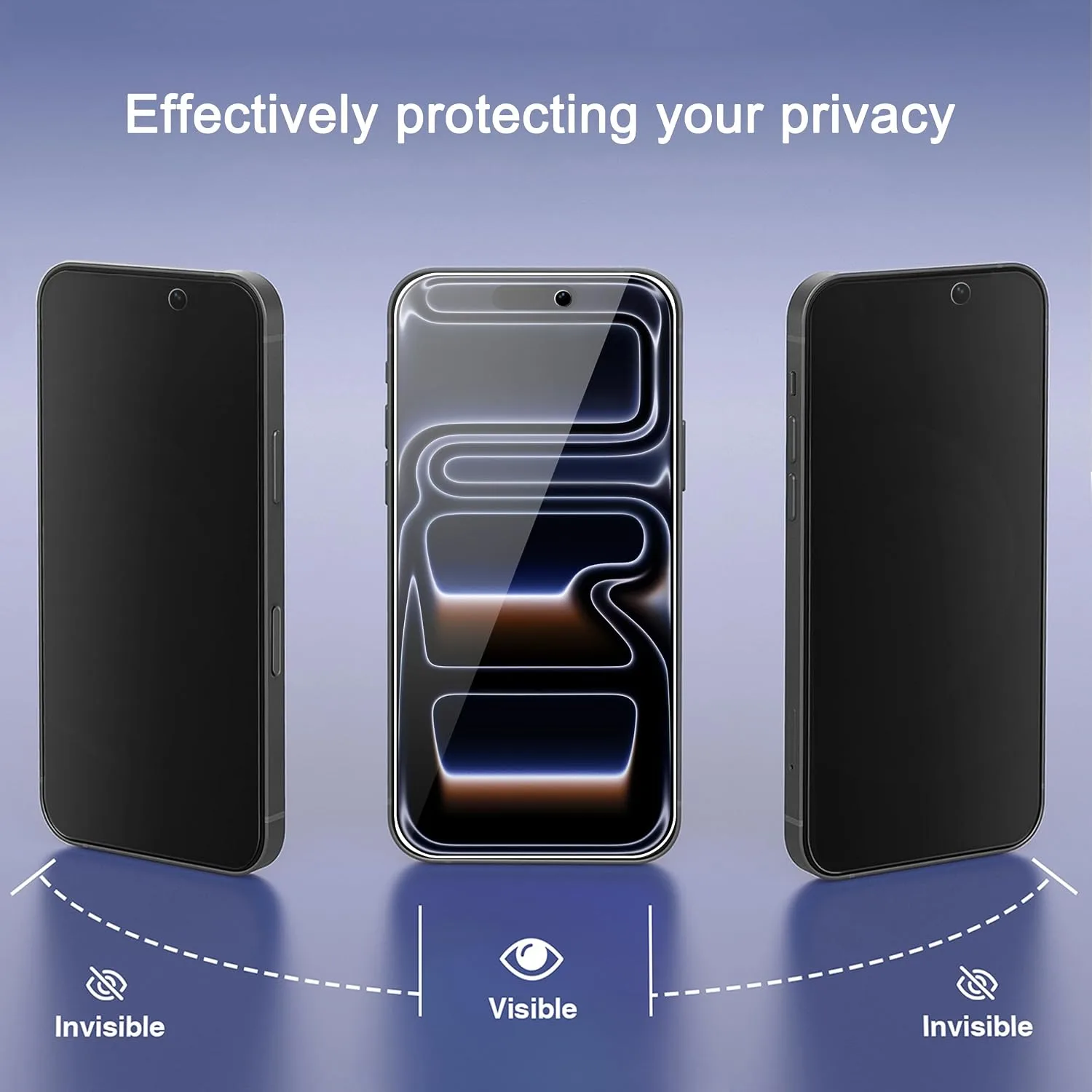 Ailun 3 Pack Privacy Screen Protector for iPhone 17 Pro, Tempered Glass