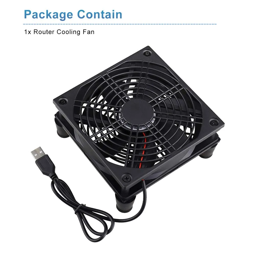 GDSTIME 120mm Router Fan Cooler, L/M/H 3 Speed Controller DC 5V USB Powered