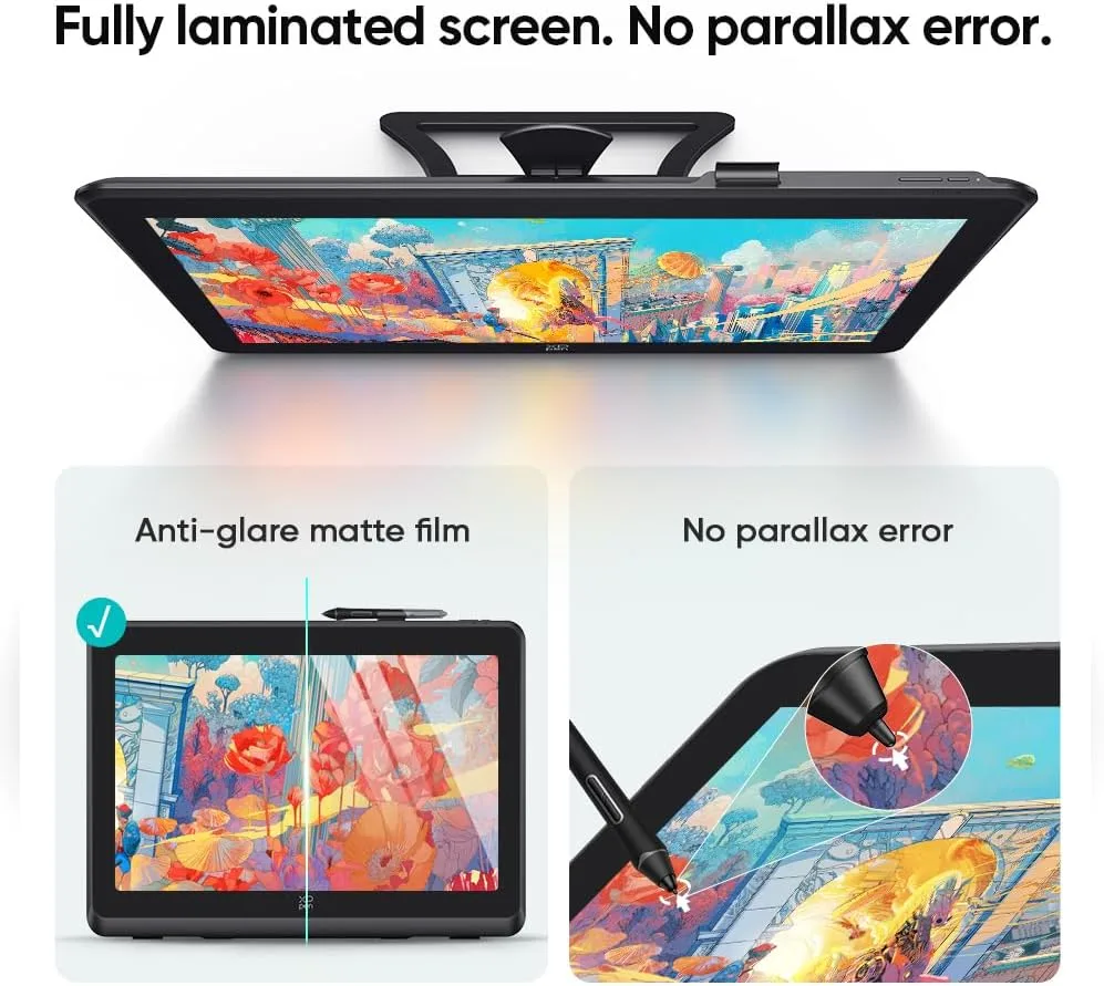 XPPen Artist 22 Plus 130% sRGB Drawing Tablet with Screen, 16.7 Million Colors Art Tablet with 16384 Pressure Stylus, Full Laminated, Anti-Glare Display Computer Graphic Tablet (22 inch)