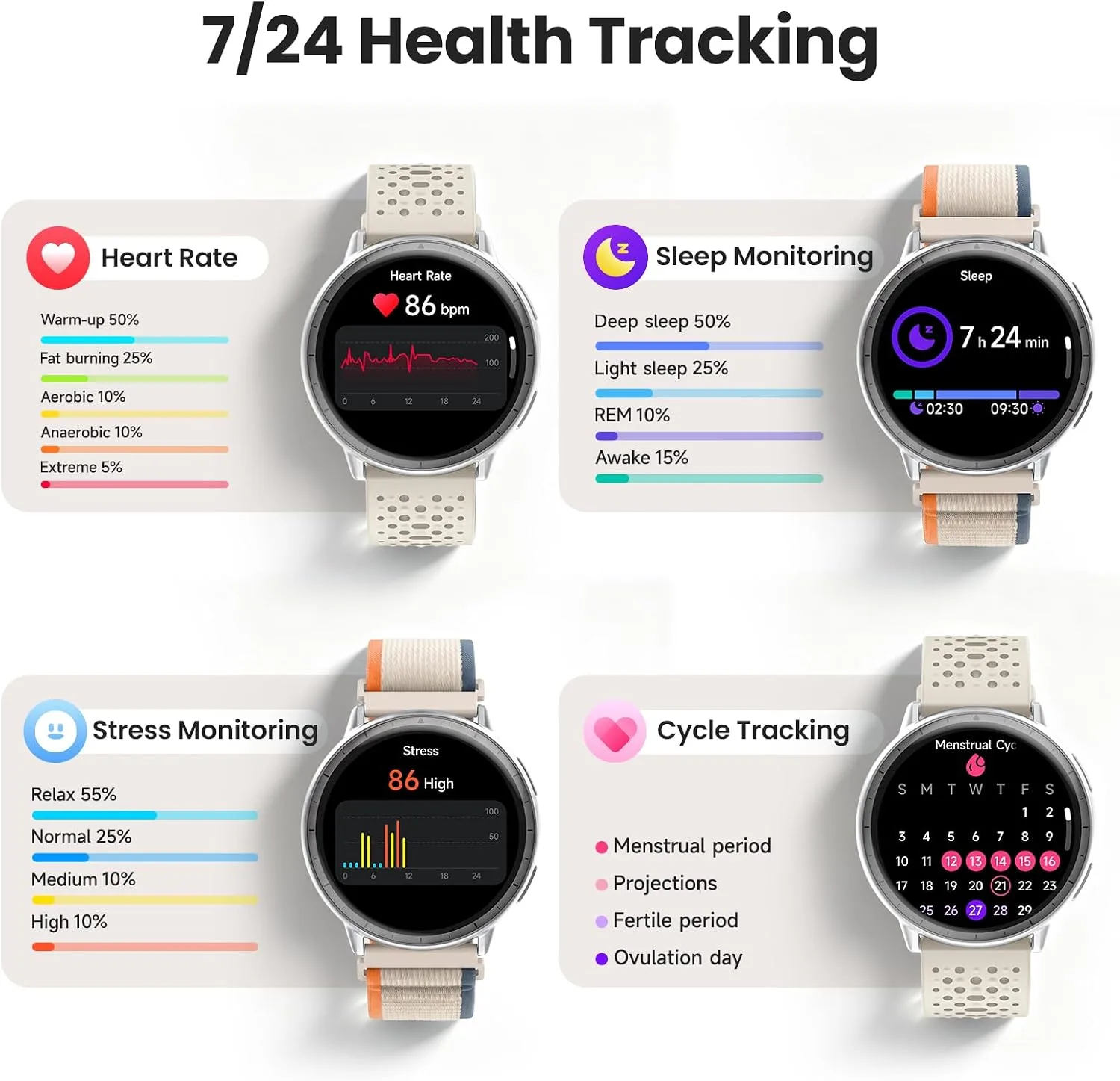 Smart Watch for Men Women,GPS Built-in,1.3" Ultra-bright AMOLED Display,SOS