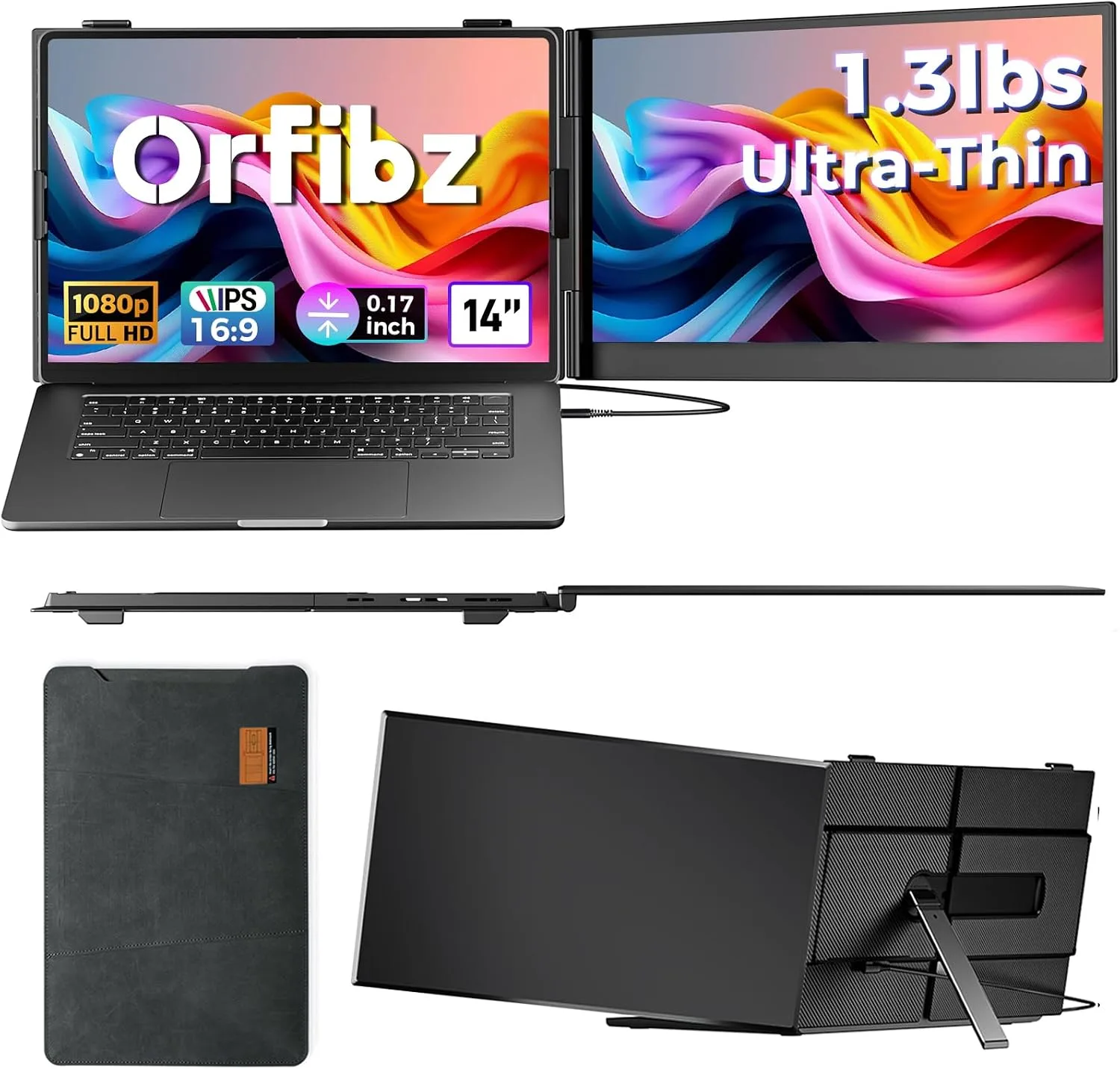 14" Laptop Screen Extender, Ultra Lightweight & Portable Monitor