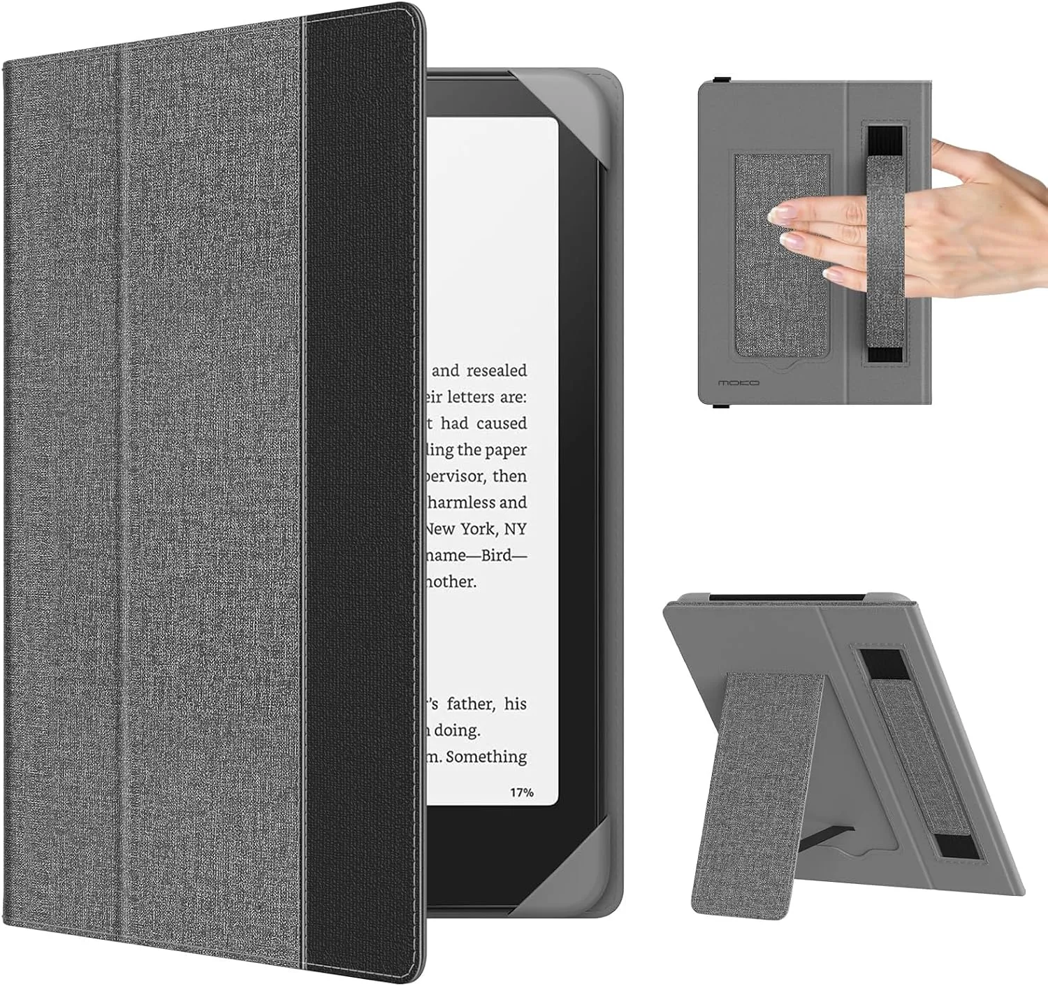 MoKo Universal Case for 6.8,7 Inch Paperwhite eReaders&Tablets,Gray/Black