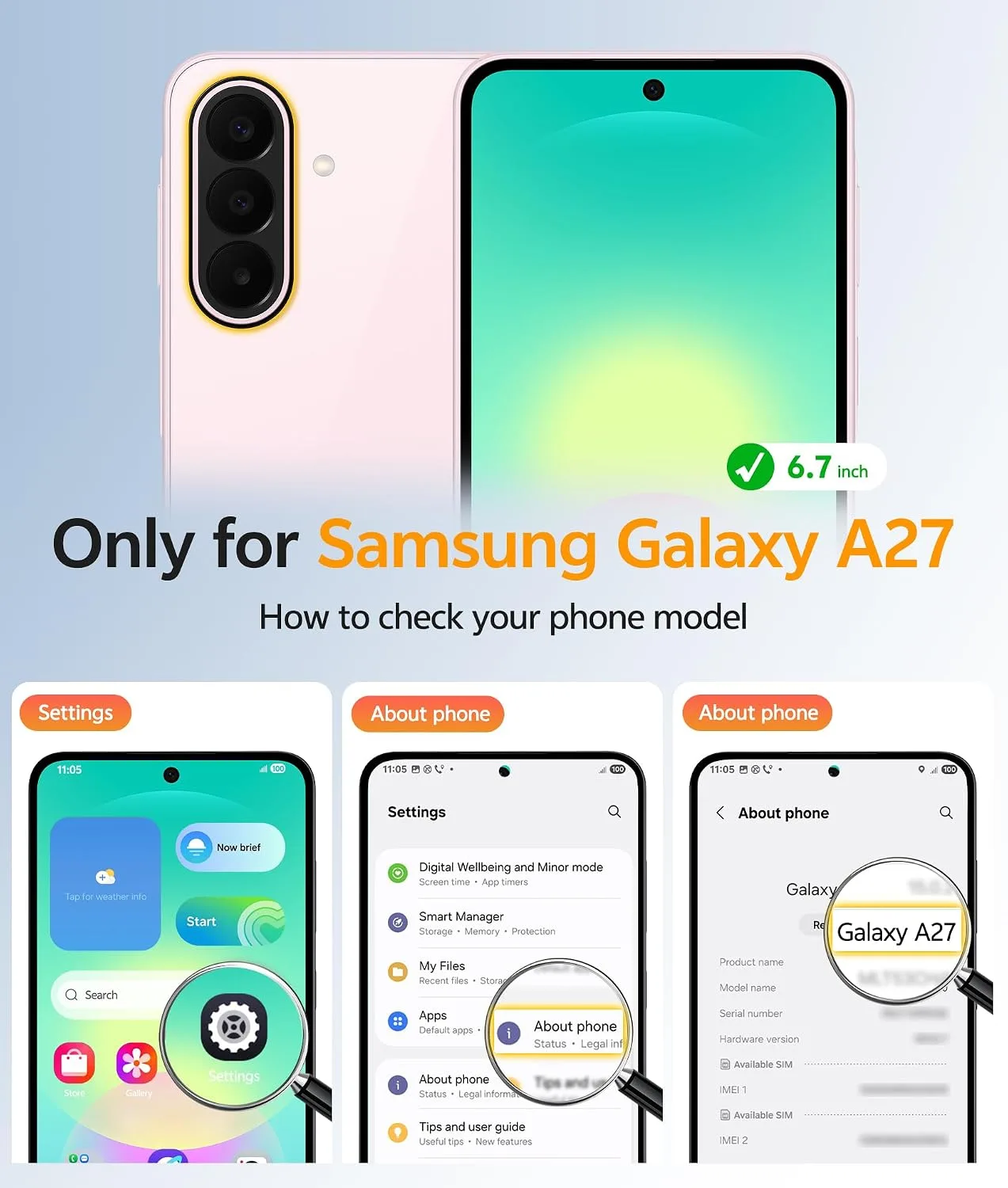 FNTCASE for Galaxy A27 5G Phone Case, Fit for Magsafe, Screen Protector