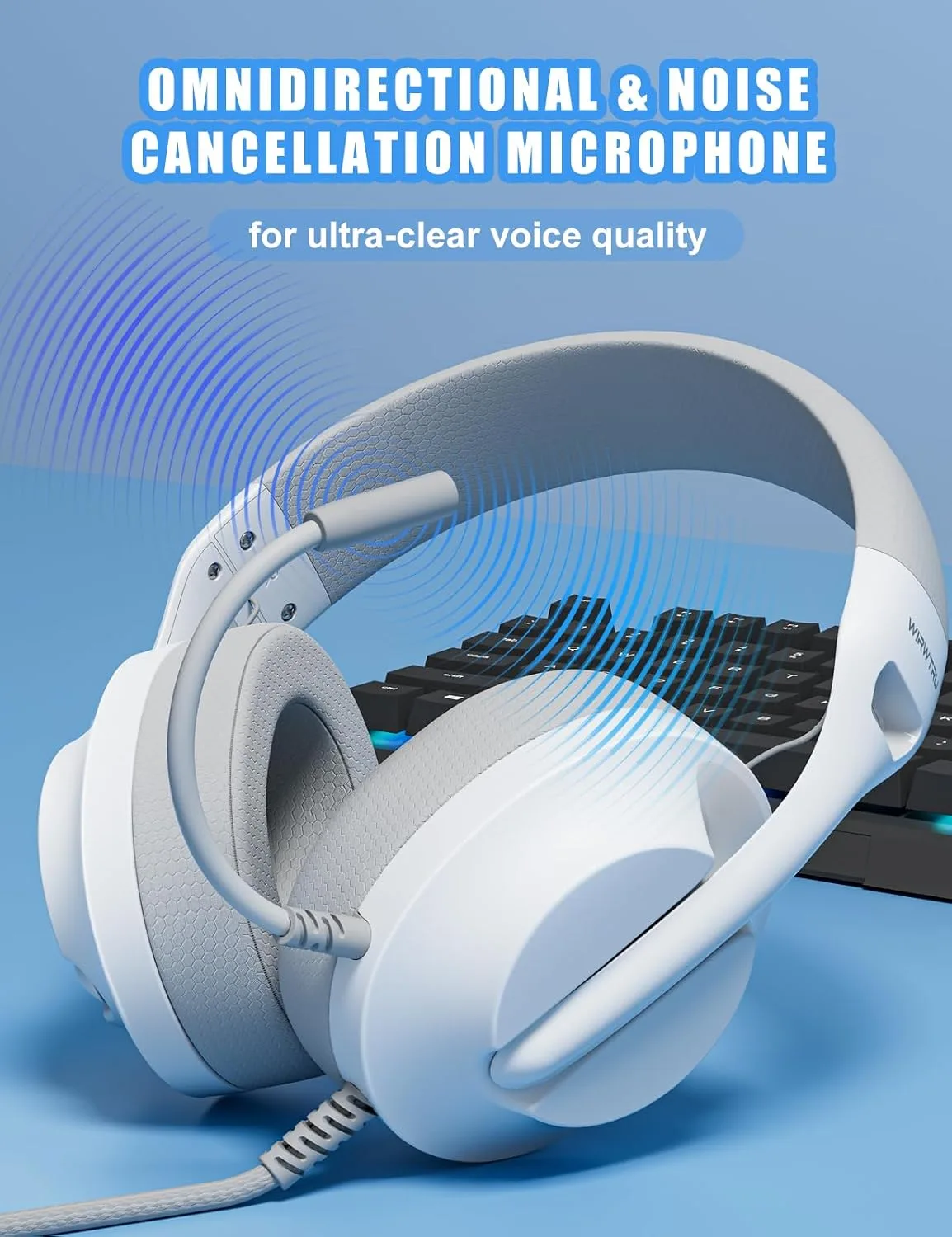 WIRWTRU Wired Gaming Headset for PS5, Xbox, Xbox Series X|S, PC, PS4