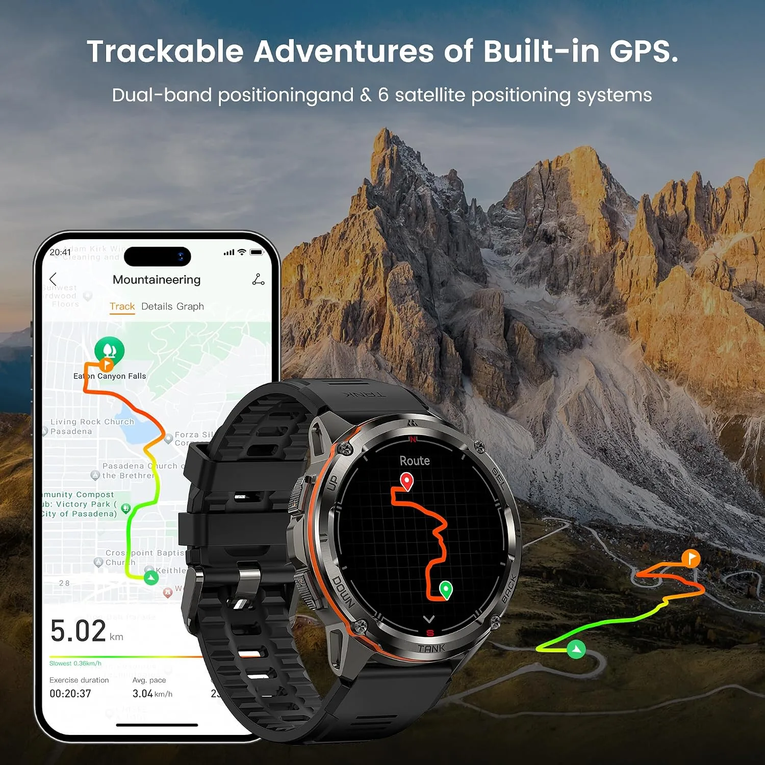 T3 Ultra Smart Watches for Men, GPS, Rugged, Stainless Steel Body