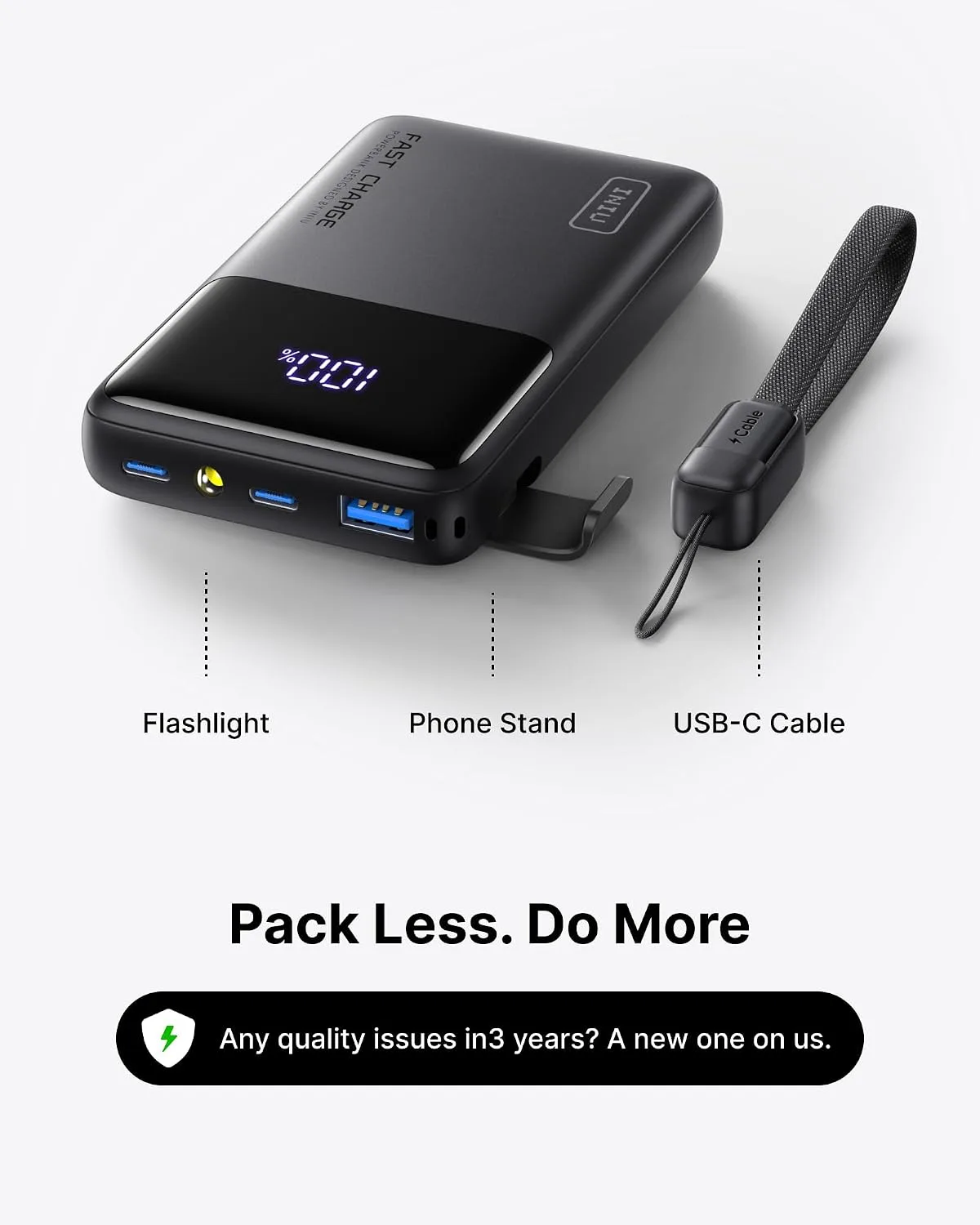 INIU Power Bank, Compact 10000mAh 45W PD Fast Charging Portable Charger