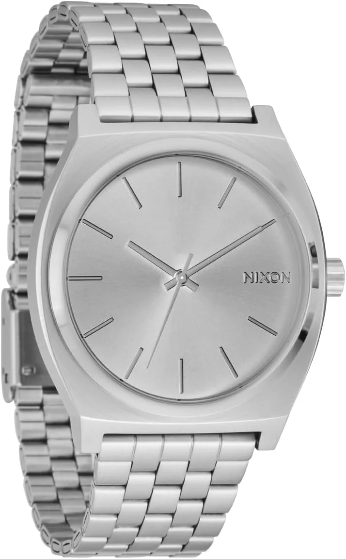 NIXON Time Teller A045 - 100m Water Resistant Men's Analog Fashion Watch (37mm Watch Face, 19.5mm-18mm Stainless Steel Band)