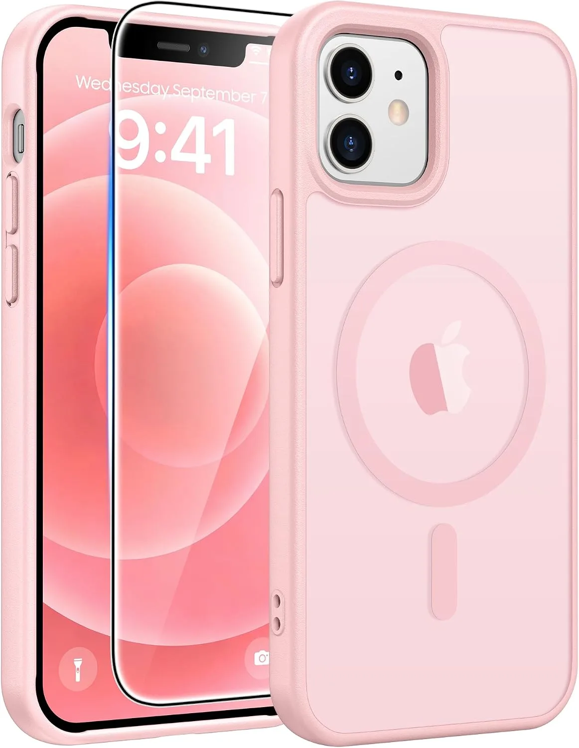 FNTCASE for iPhone 13 Mini / 12 Mini Case, Fit for Magsafe, Light Pink