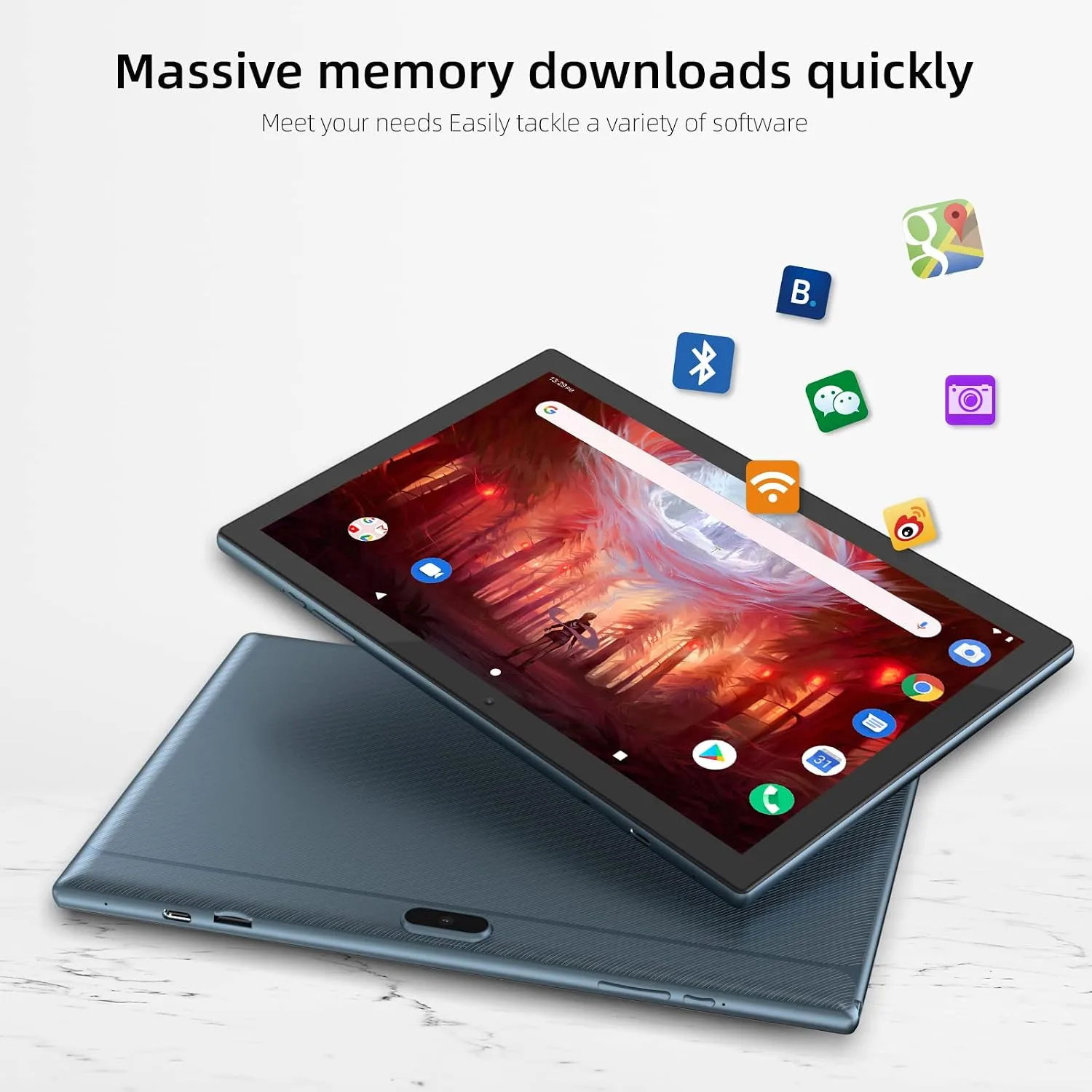 Android 15 Tablet 10 Inch Tablet, DDR4 8GB RAM 32GB Storage Tablets, Support 1TB Expand 2MP+8MP Dual Camera 10 IN Tab, WiFi6 Bluetooth 6000mAh Battery, 1280*800 10.1'' IPS HD Touch Screen Tableta.