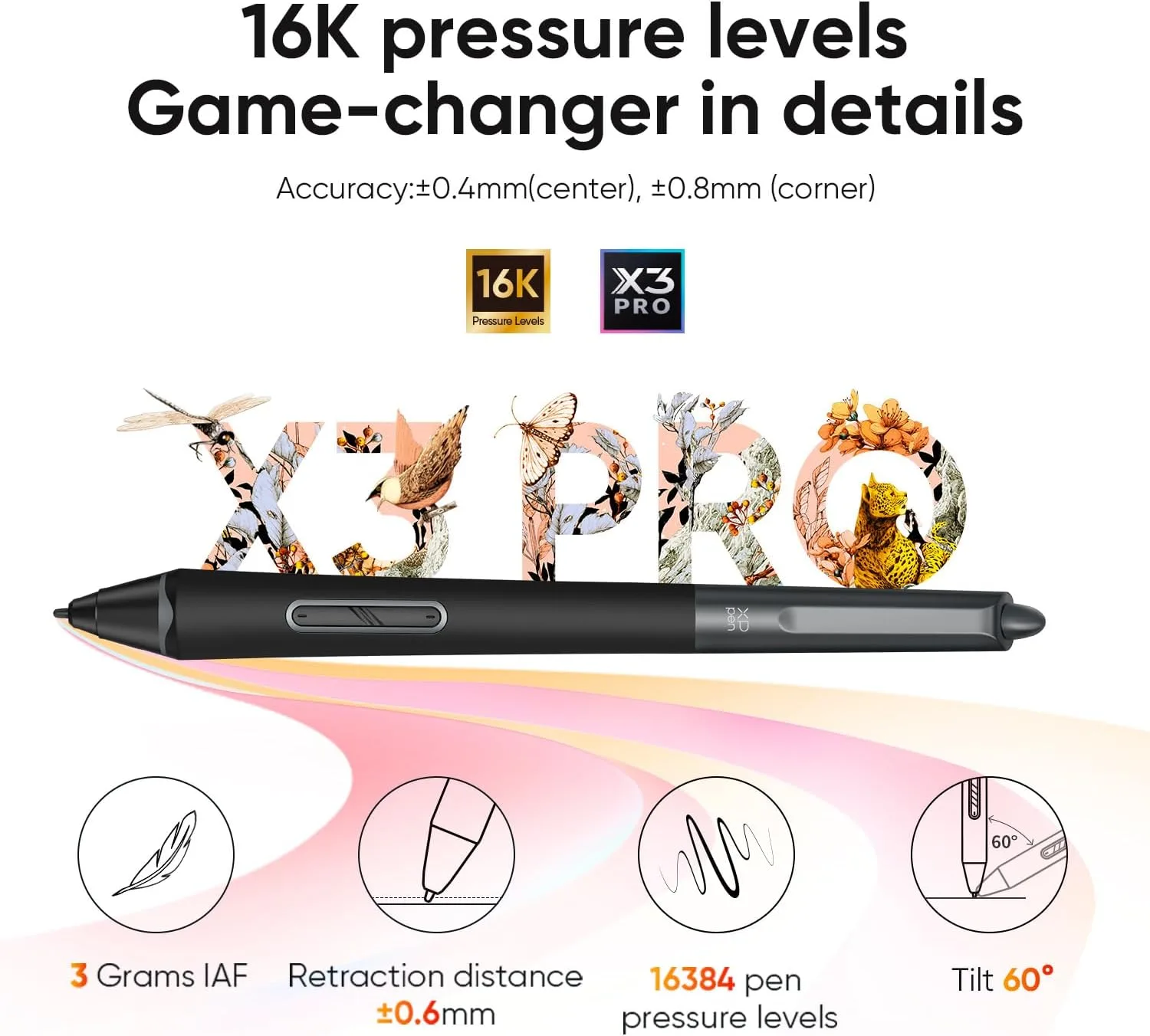 XPPen Artist Pro 16 Gen2 2.5K 16 inch QHD Drawing Tablet with Full Laminated Anti-Glare Screen 16384 Pressure Levels X3 Pro Battery-Free Stylus 159% sRGB Tilt Graphic Drawing Tablet with Mini Keydial