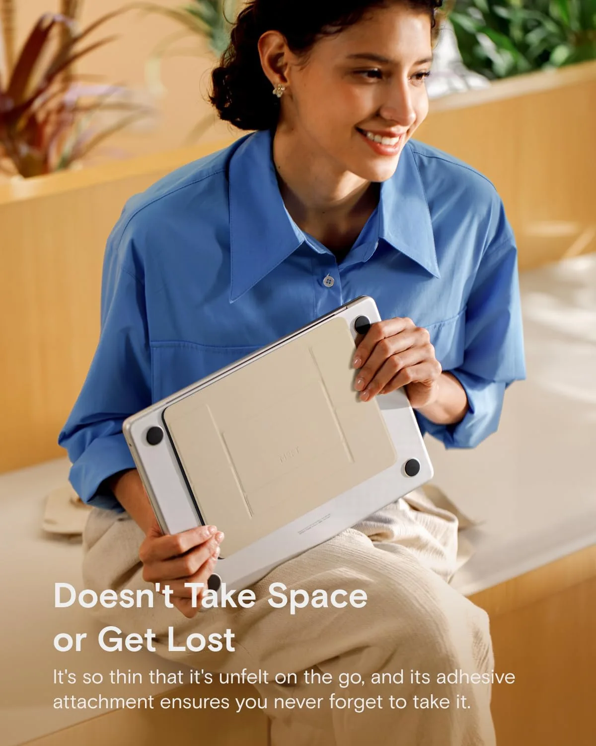 MOFT Invisible Laptop Stand, Stick-On Portable Laptop Riser for Mobile Work