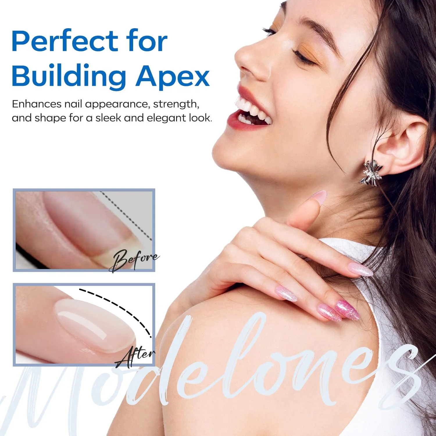 modelones Rubber Gel Base Coat Clear Builder Nail Gel for Weak Nails