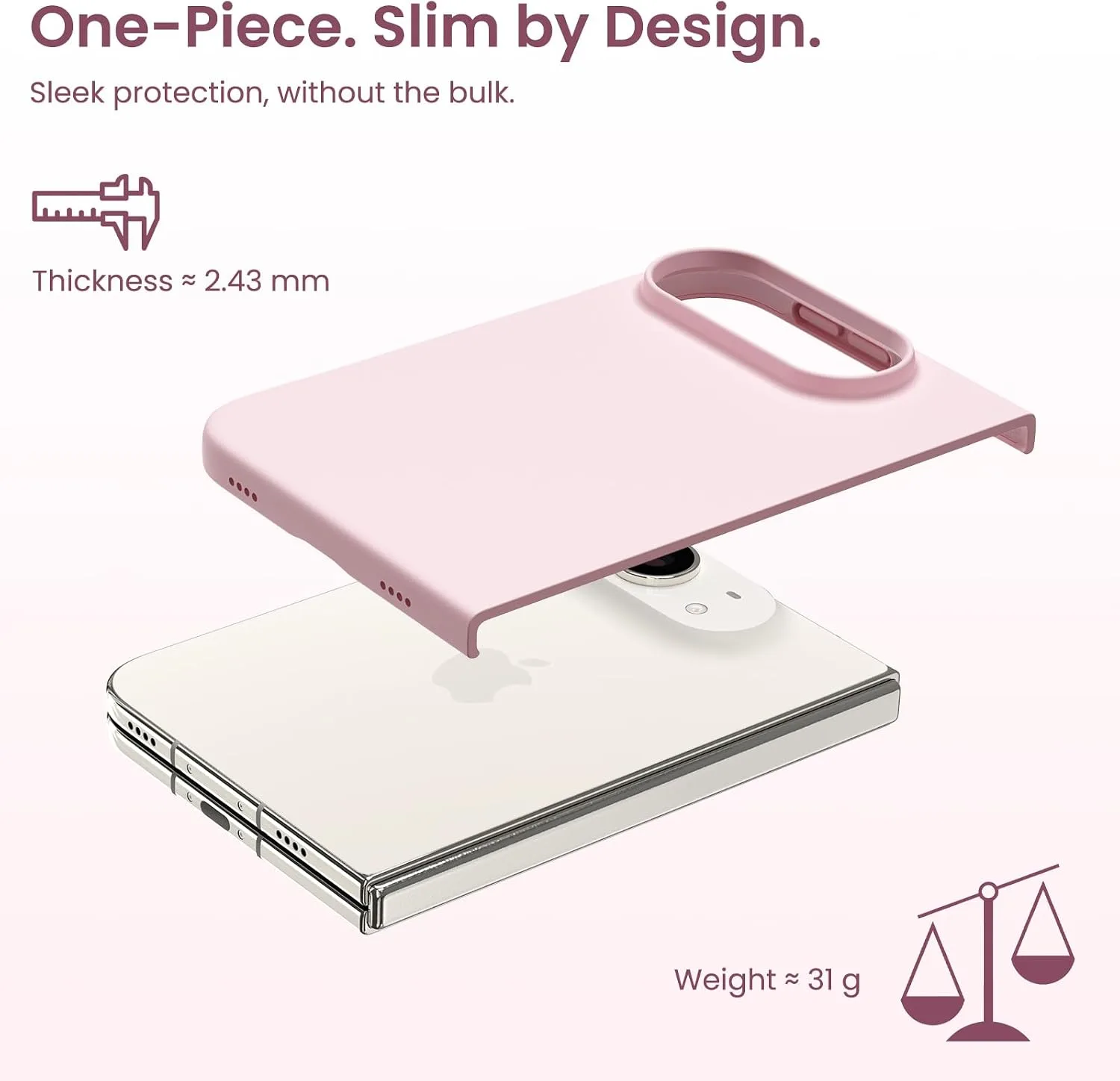 ORNARTO for iPhone Duo Case,Magnetic Slim Liquid Silicone,Chalk Pink