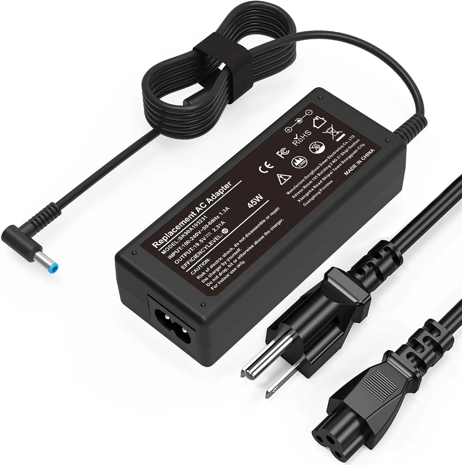 45W Charger Compatible with HP Laptop Charger Blue Tip 4.5mm,741727-001 TPN-C125 HSTNN-LA40 HSTNN-DA40 854054-002 HSTNN-CA40 740015-002 740015-003 740015-004 15-f387wm 15-f272wm 15-f233wm