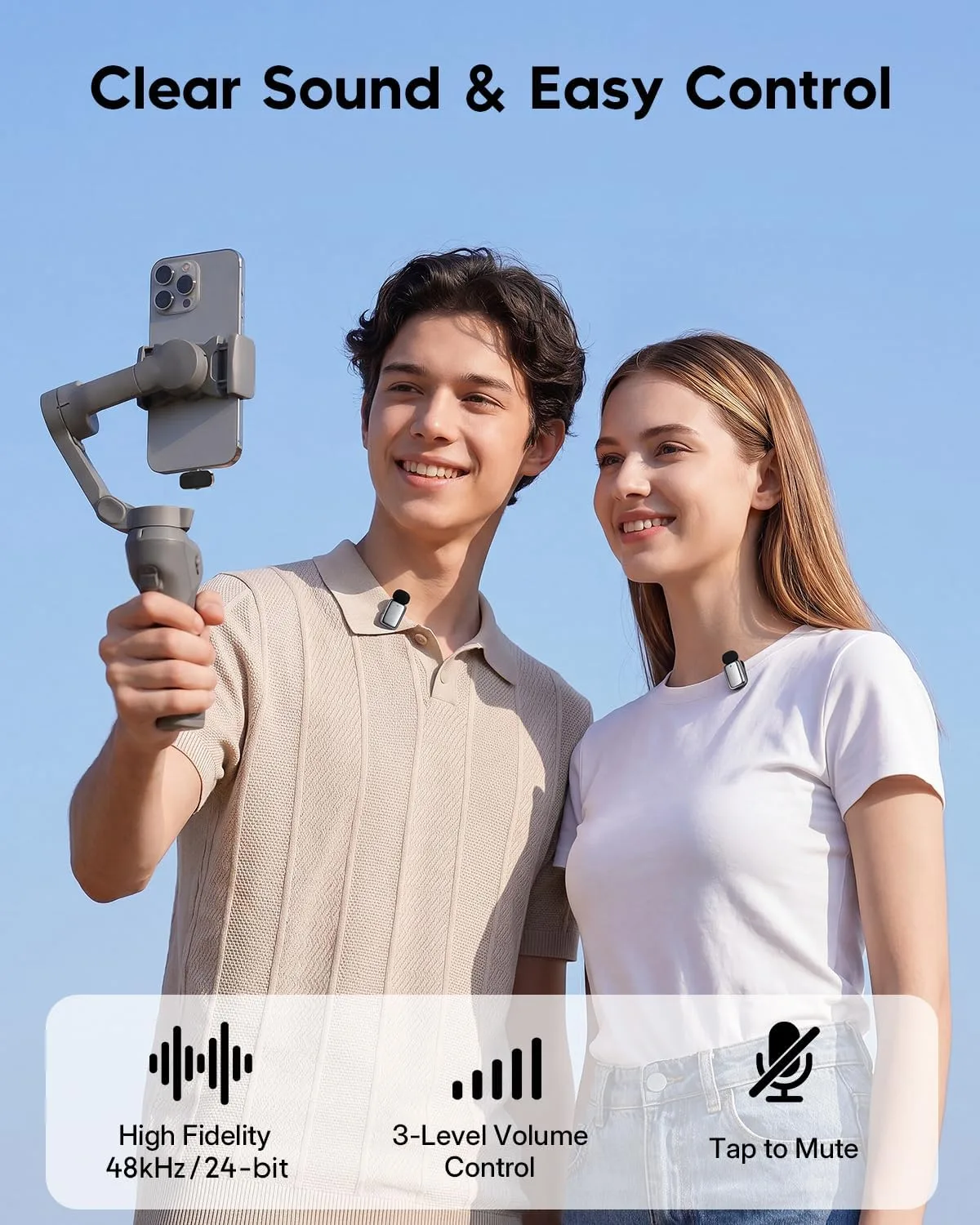 ZealSound Mini Wireless Lavalier Microphone for iPhone, iPad & Android