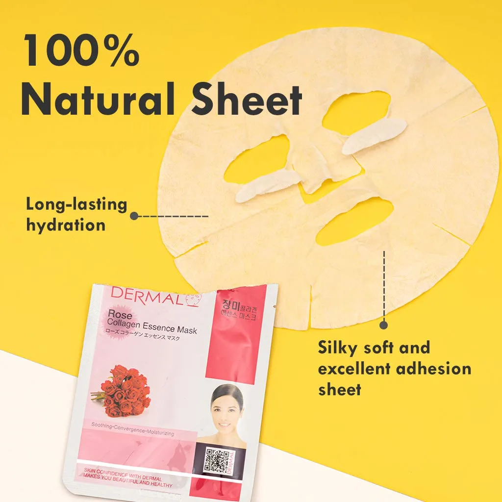 DERMAL 16 Different Formulas, B Set Korean Essence Sheet Mask Variety Pack