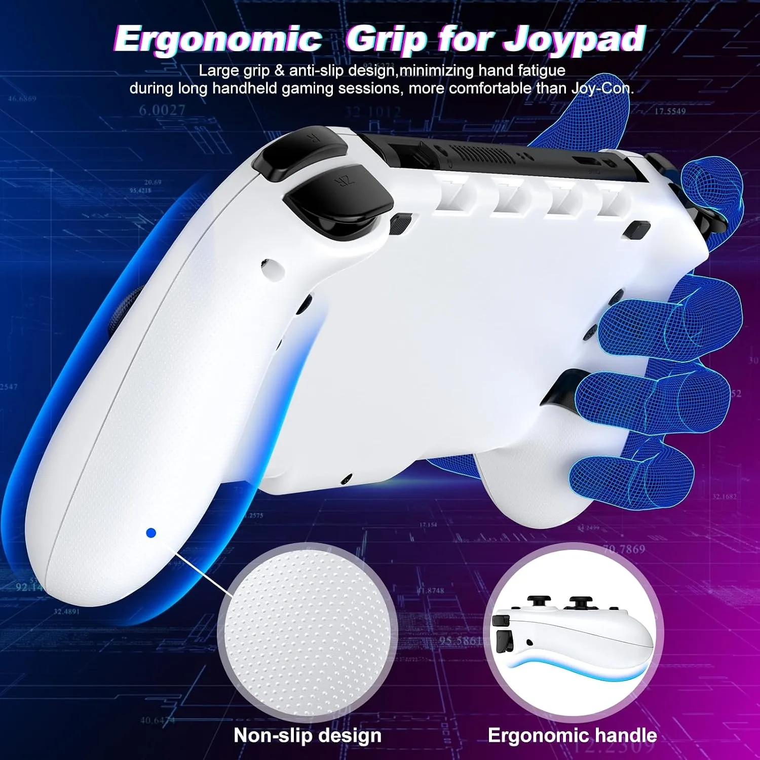 Spican Switch Controllers for Nintendo Switch/OLED, Full-Size Switch Joy-pad for Better Handheld Mode, Switch Accessories Wireless Pro Controller with RGB Light/Battery/Turbo/Macro/4 Game Slot