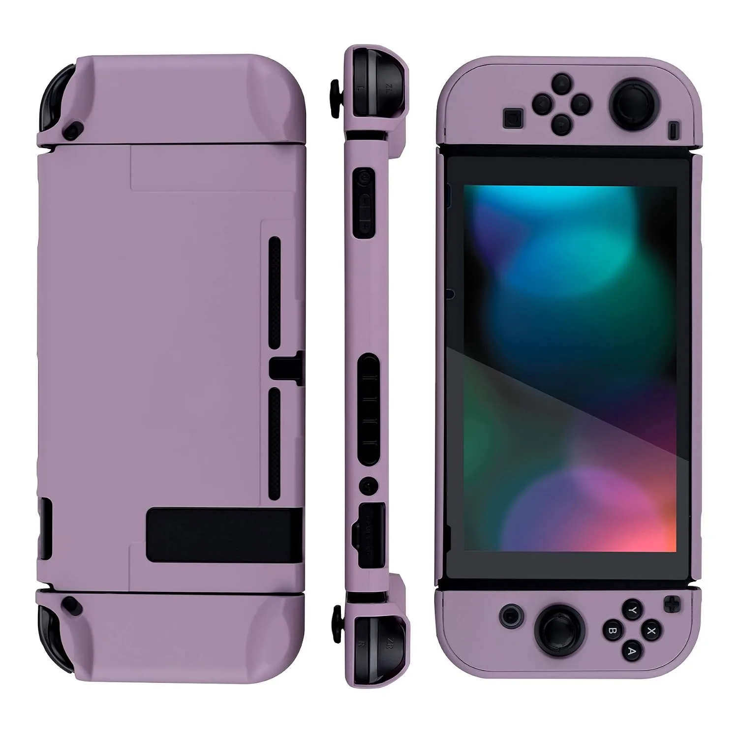 eXtremeRate PlayVital Cover for Nintendo Switch, Protective Case Protector for Switch - Shock-absorbent Anti-Scratch Dockable Easy to install Durable Hard Shell, Dark Grayish Violet (NOT for Switch 2)