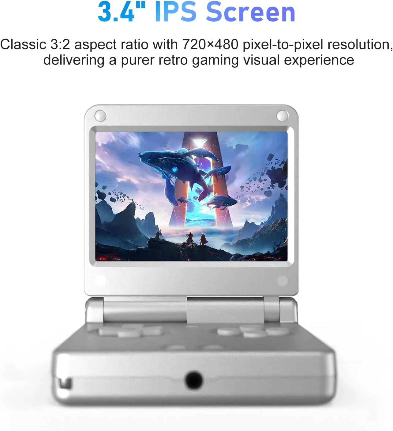RG SP Retro Handheld Game Console, Update Slimmer Flip RGSP Portable Game Console 3.4'' IPS Screen Linux 16GB 30+ Game Emulators 3300 mAh Support 5G WiFi BT HDMI, No Preloaded Games Platinum