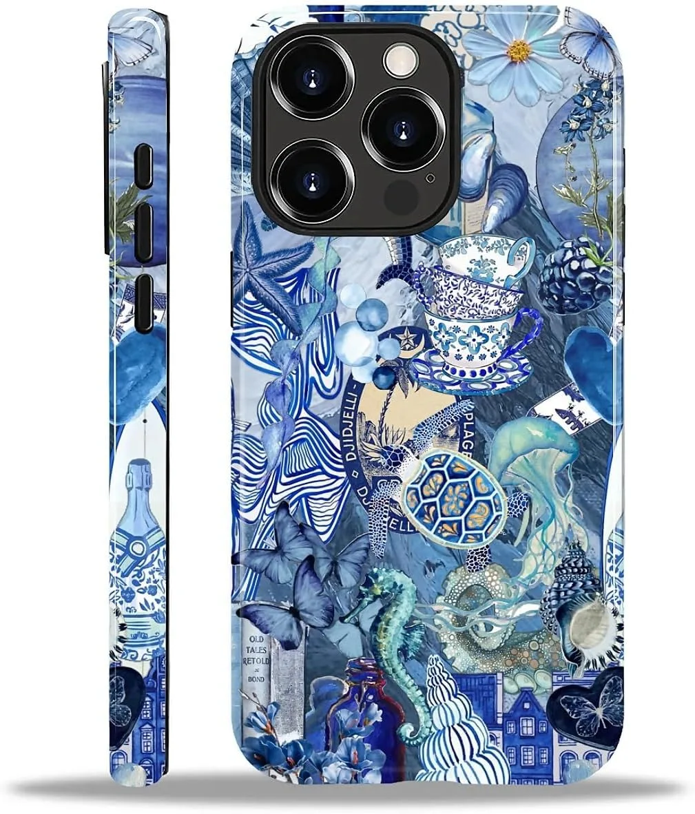 DAIZAG Case for iPhone 12 Pro Max,Mixed 2 Layer Design Shockproof Soft TPU Ddouble Protection Phone Case for iPhone 12 Pro Max-Blue Book Sea Life World