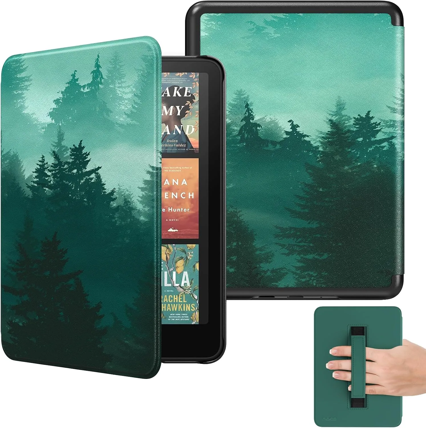 MoKo Case for 7" Kindle Paperwhite 12th Gen 2024 & Colorsoft, Green Forest