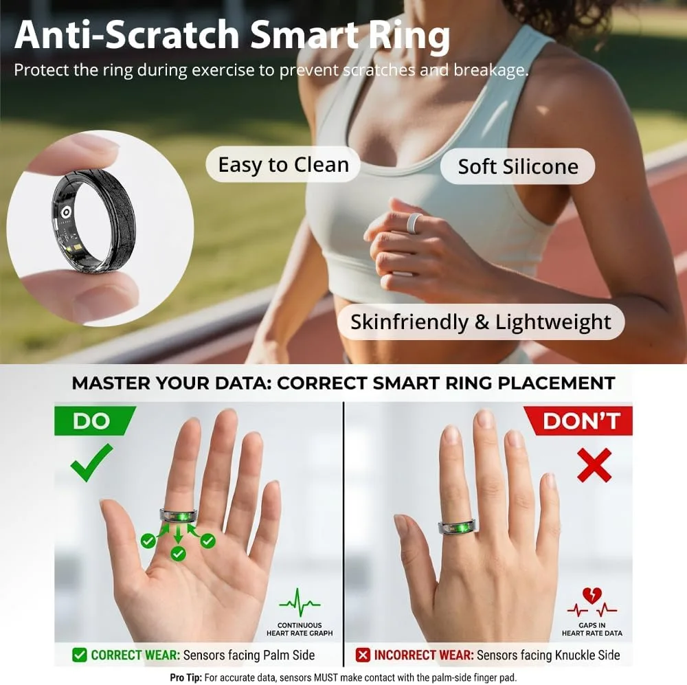 COLMI Ring 2 Radiant Smart Ring, Smart Ring for Women & Men, No App Fee.