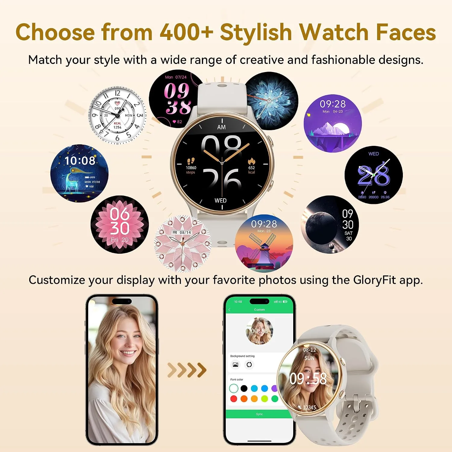ICOMTOFIT Smart Watches for Women, Fitness Tracker with Heart Rate & SpO2 Monitor, IP67 Waterproof Activity Tracker for Men & Women, Smart Watch Works with Android and iPhone