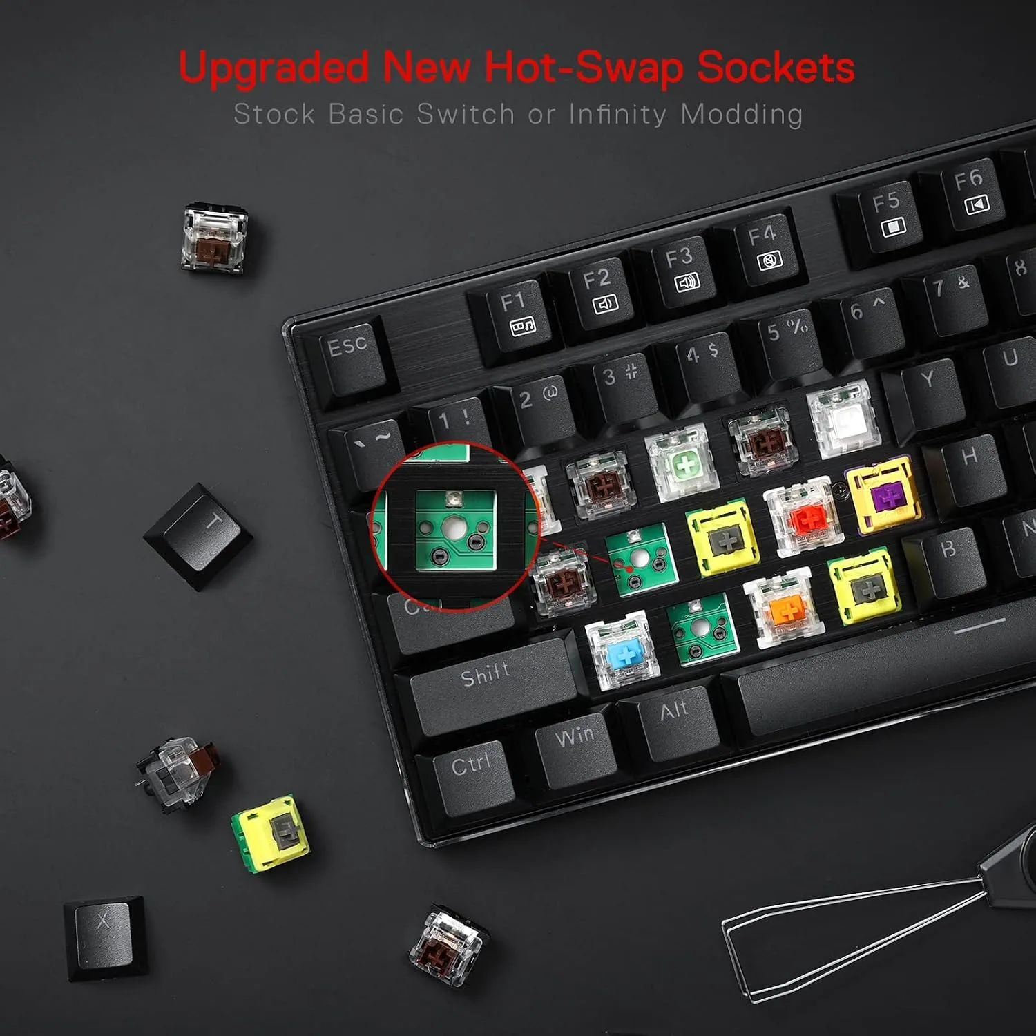Redragon K556 Wired RGB Mechanical Gaming Keyboard, 104-Key Aluminum Board