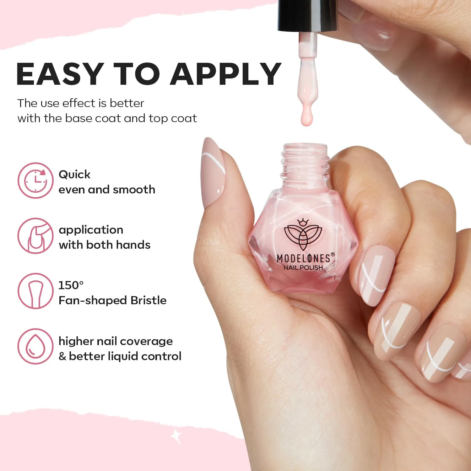 modelones Nail Polish Set, 6 Colors Bubble Bath Nude Glitter Nail Polish