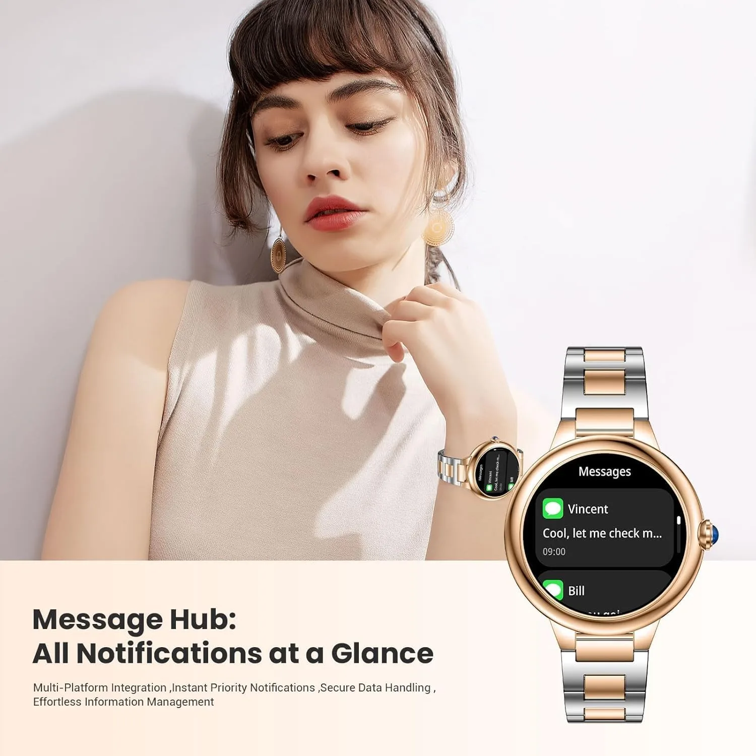Luxury Smart Watches for Women, 1.19" AMOLED, DA GPT, Answer/Make Call