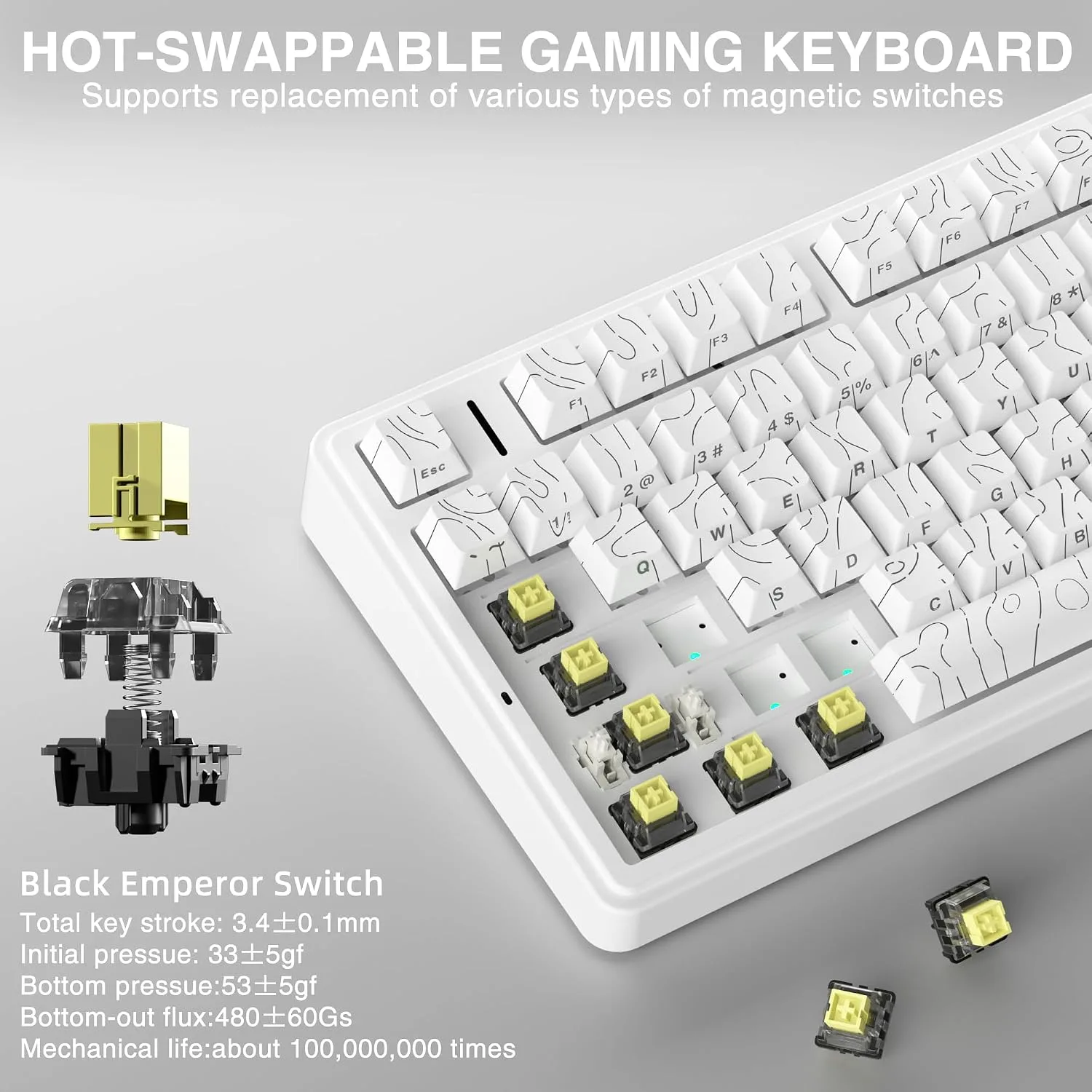 Aula F75 HE Wireless Gaming Keyboard Hall Effect Magnetic Switch Keyboard