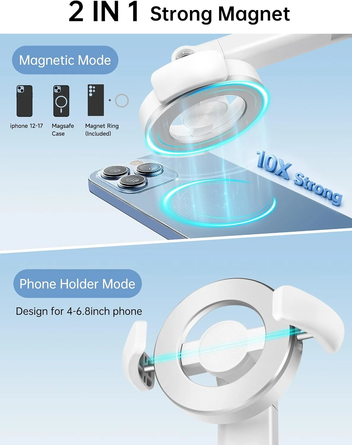 70" Magnetic Tripod for iPhone Magsafe, Extendable Selfie Stick Tripod