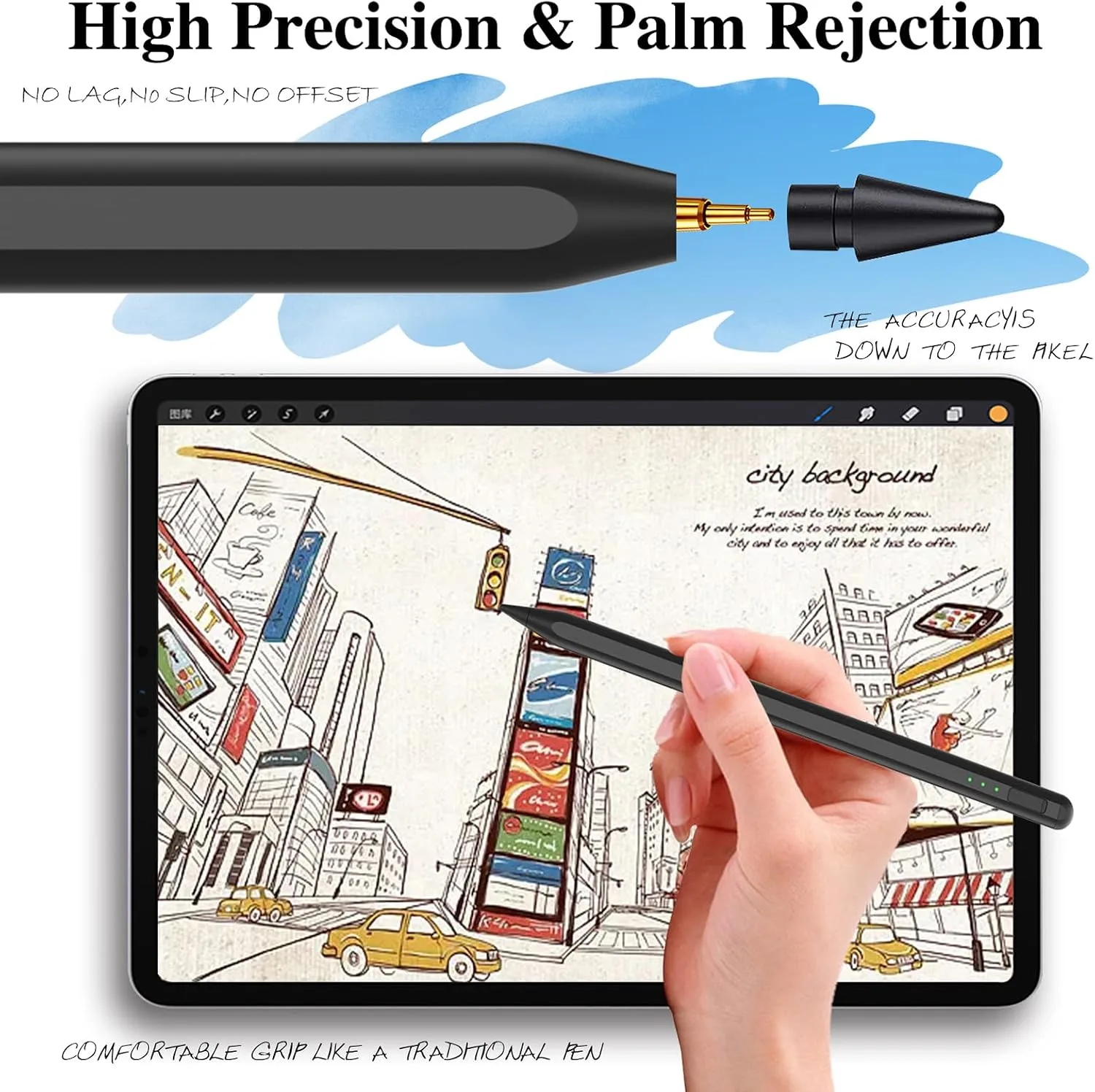 Stylus Pen for iPad11&10thGen,14Mins Faster Charge, with Pencil Holder,Palm Rejection, Tilt Sensitivity, for iPad Air11&13-inch(M3/M2), iPad Pro 11&13-inch (M4),iPad 6-11th,iPad Pro 11/12.9 inch