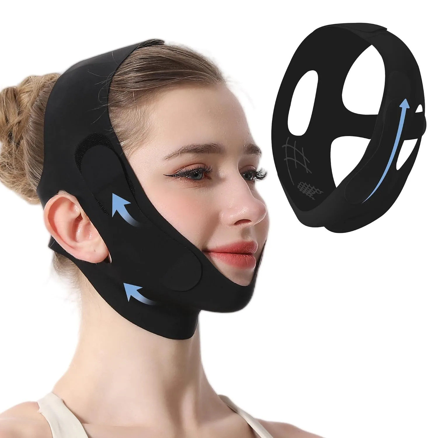 Faja para mentón Peakalo Graphene con diseño ajustable 3D negro