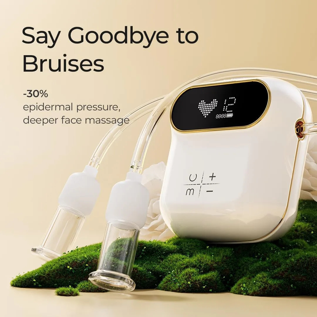 6Pcs Electric Facial Cupping Therapy Set Glass, 3 in 1 Gua Sha Facial Tools Face Cupping Massage for Eye Neck Skin Care, 3 Size Vacuum Suction Cups for Cellulite, Puffiness Reduction